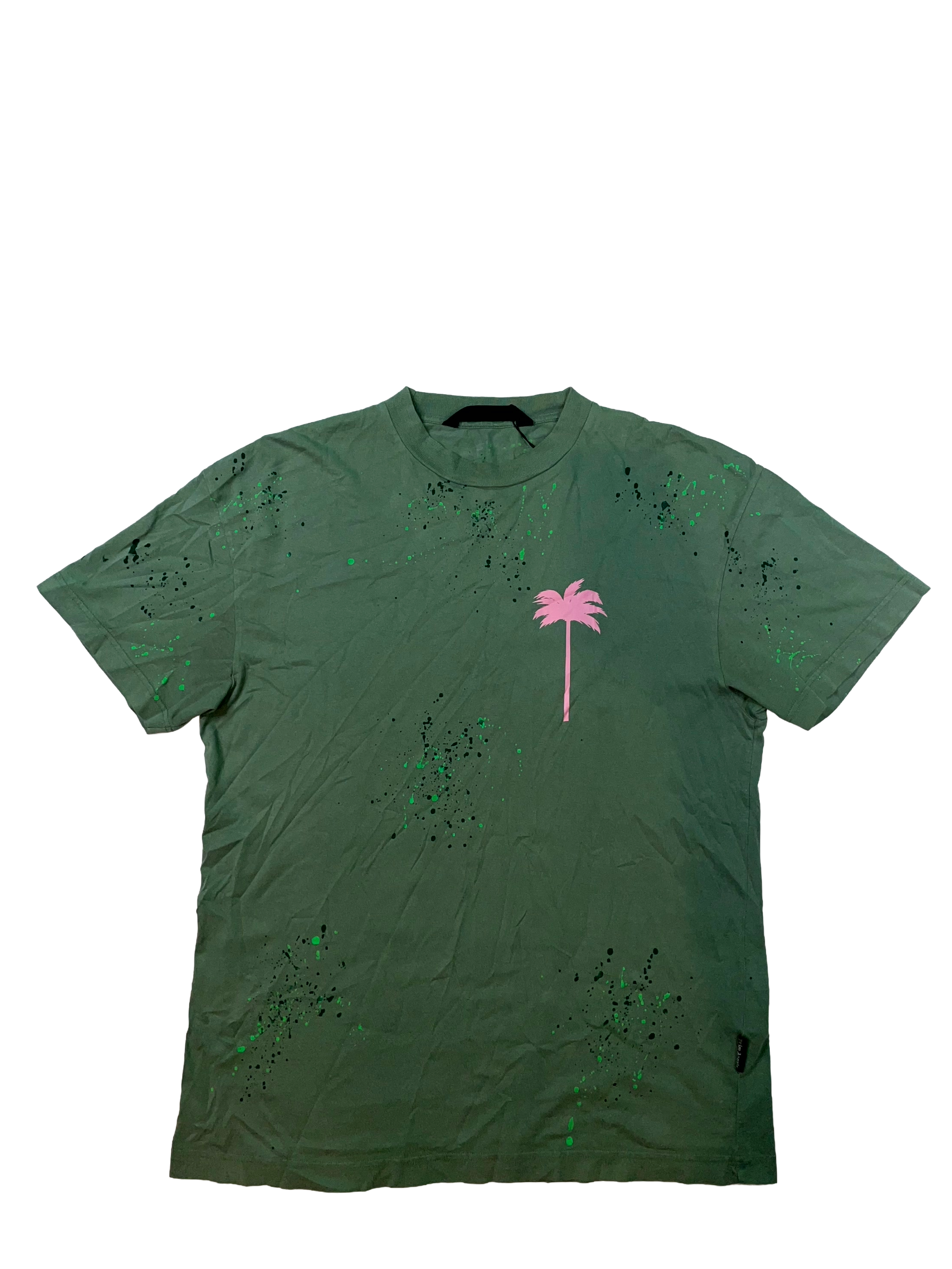 Palm Angels Paint Splatter Green Tee