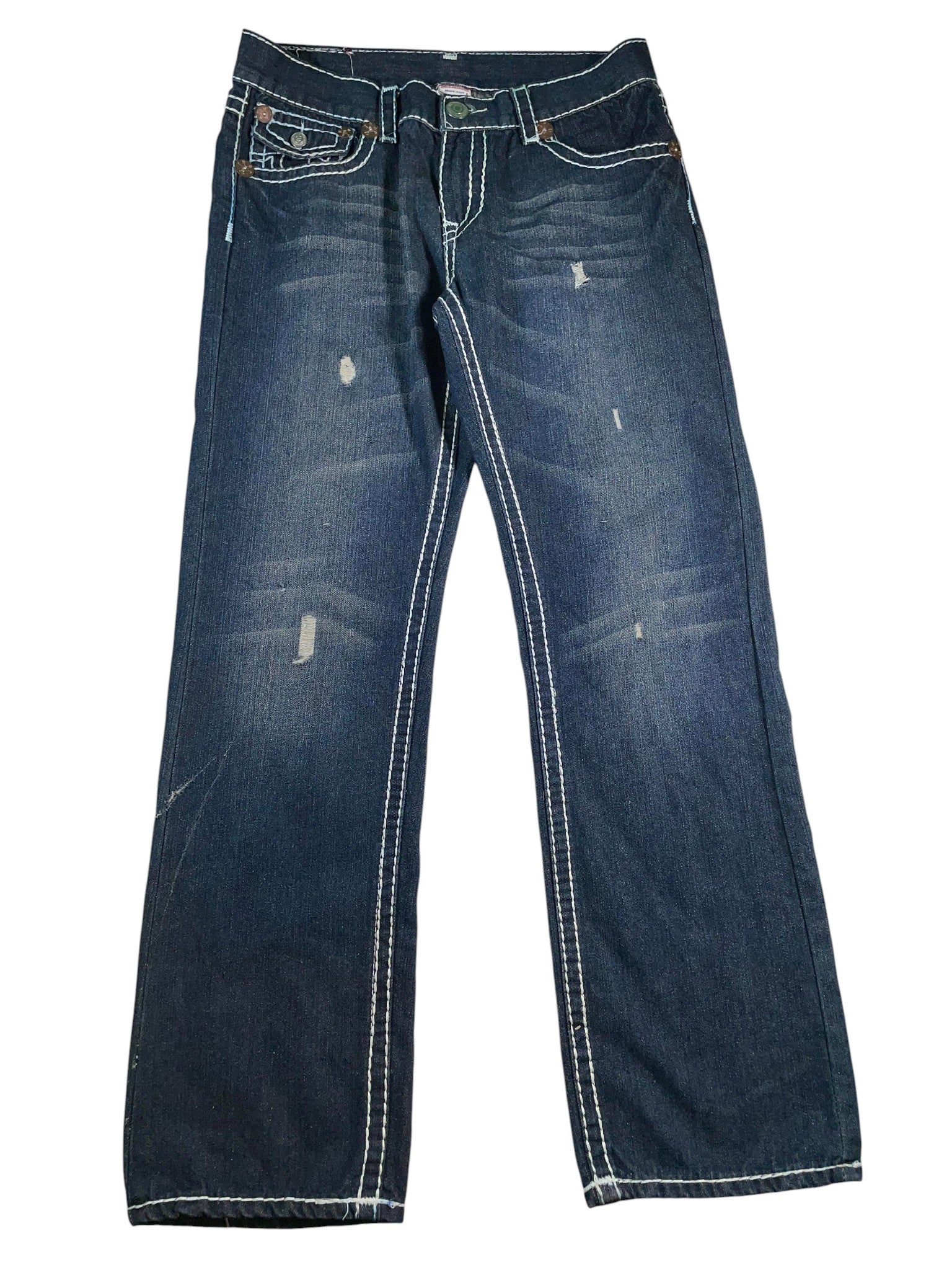 True Religon Dark Wash Distressed Jeans