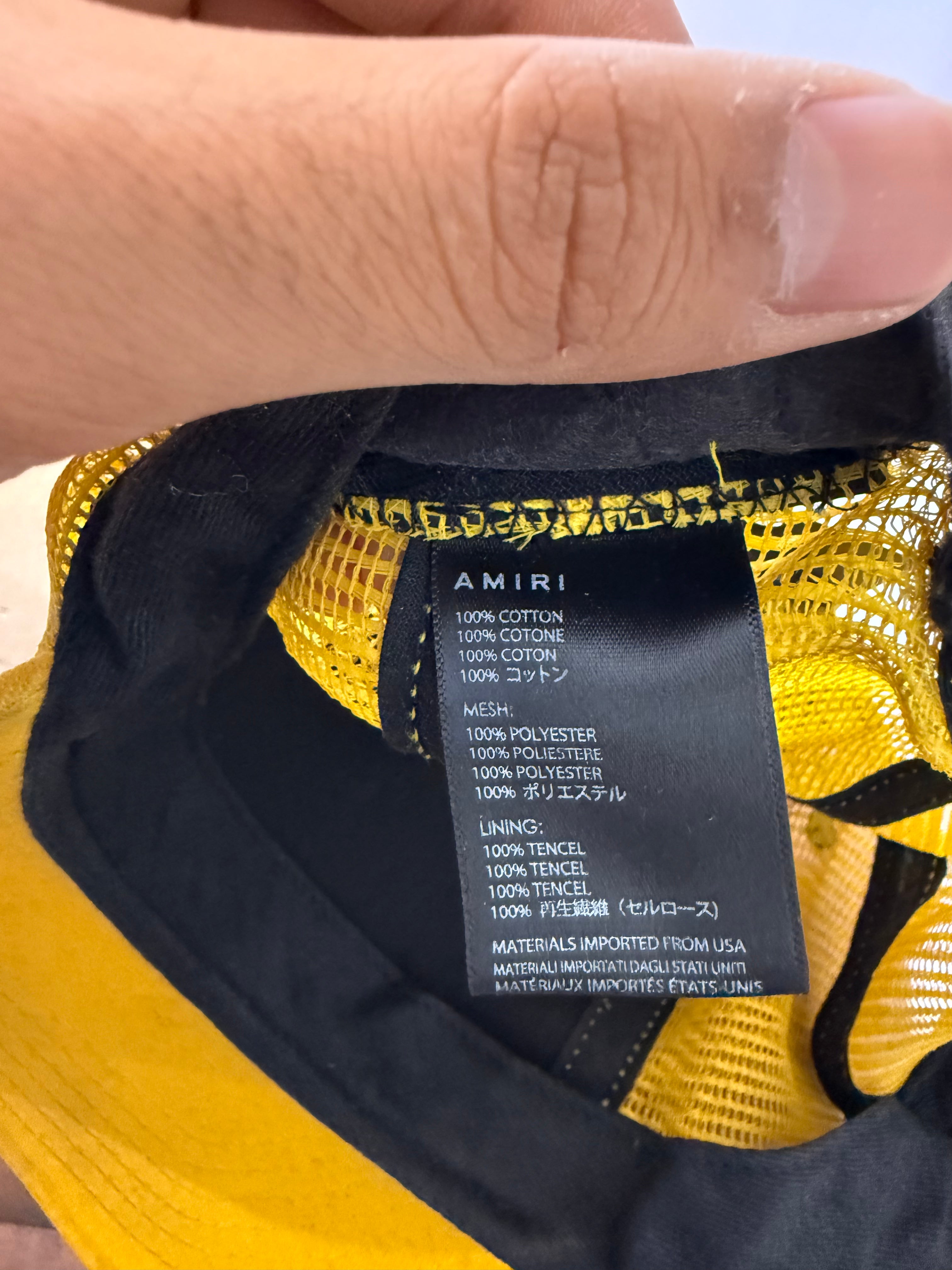 Amiri Core Logo Trucker Yellow Black Used OS