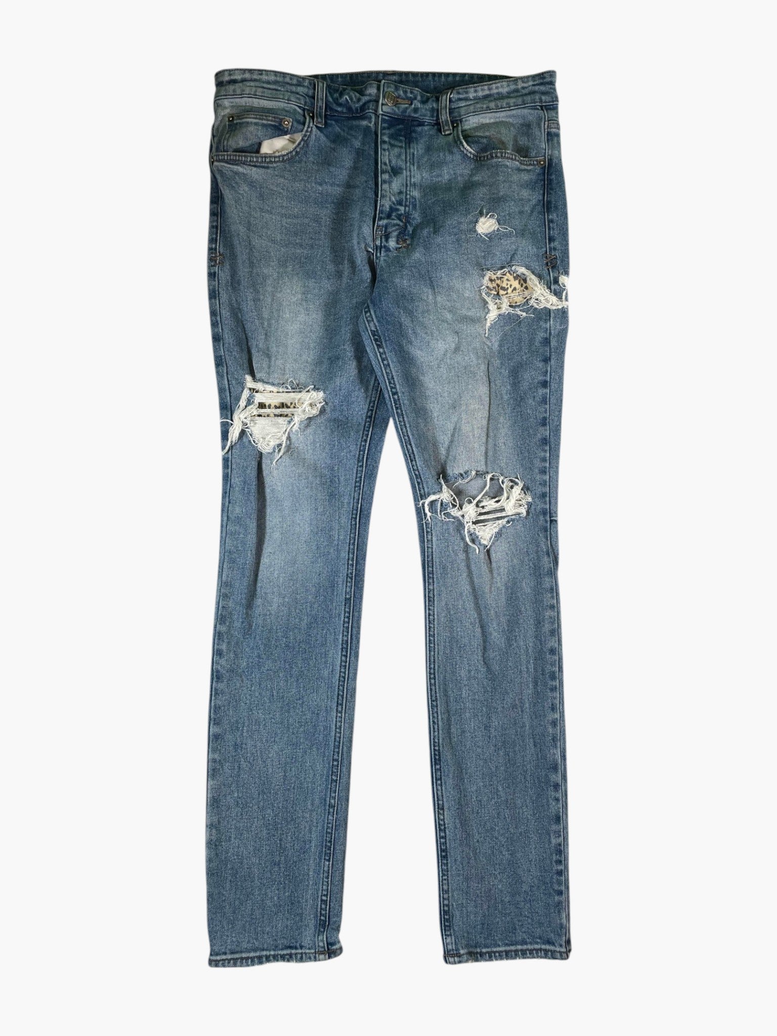 Ksubi Cheetah Patchwork Light Wash Jeans