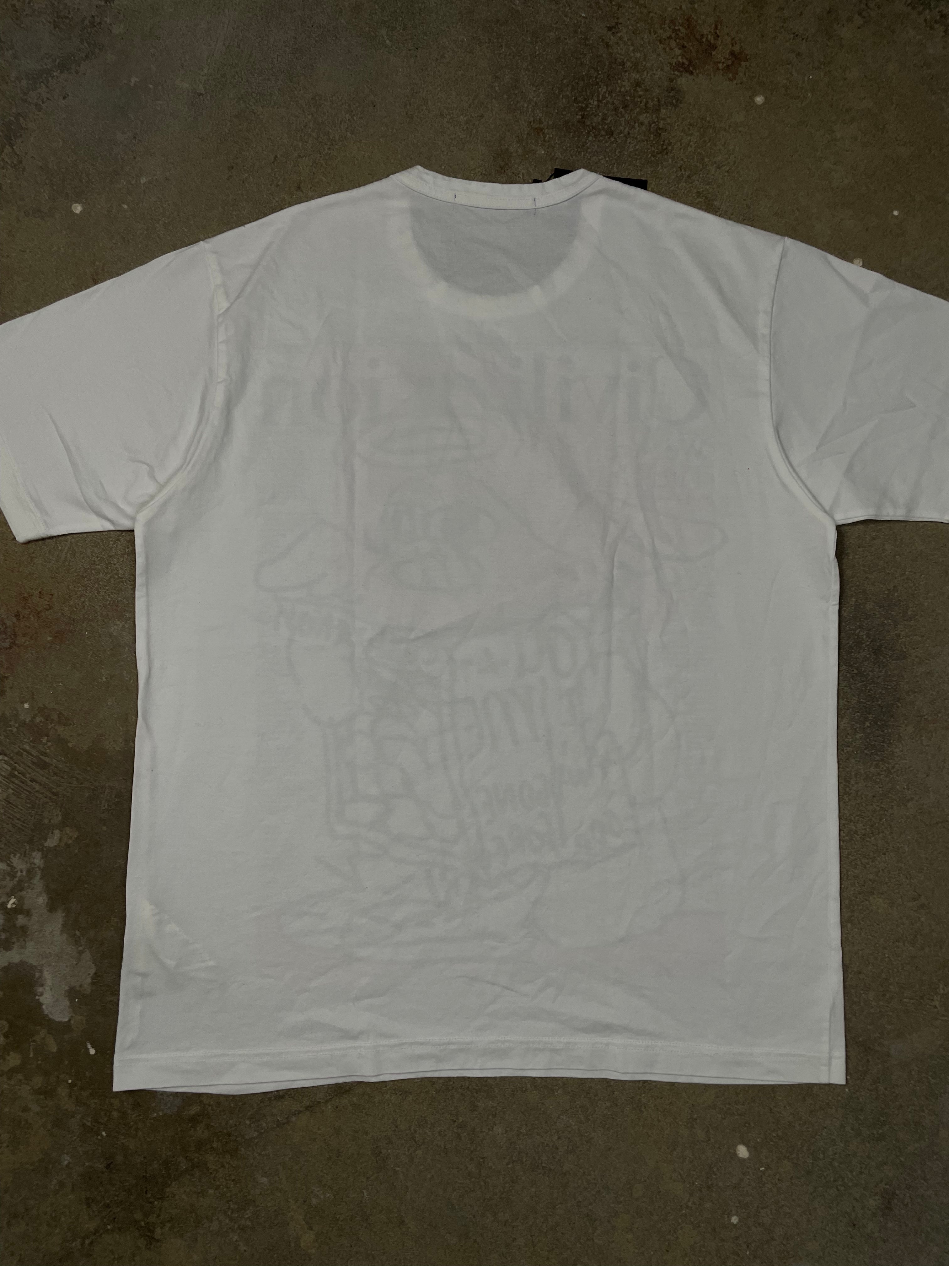 CDG Newspaper Tee White Red Used Large