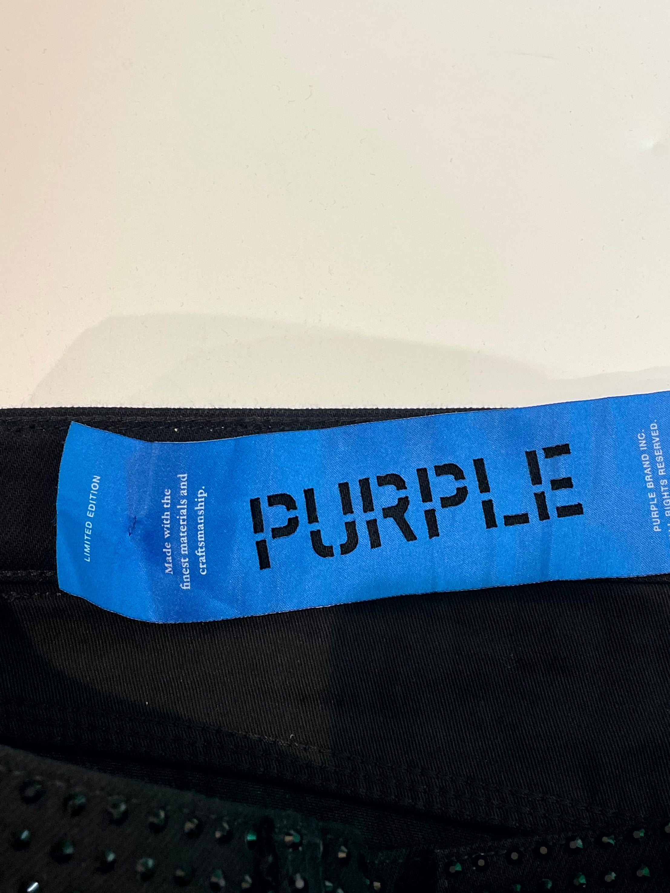 Purple Brand Rhinestone Black Jeans