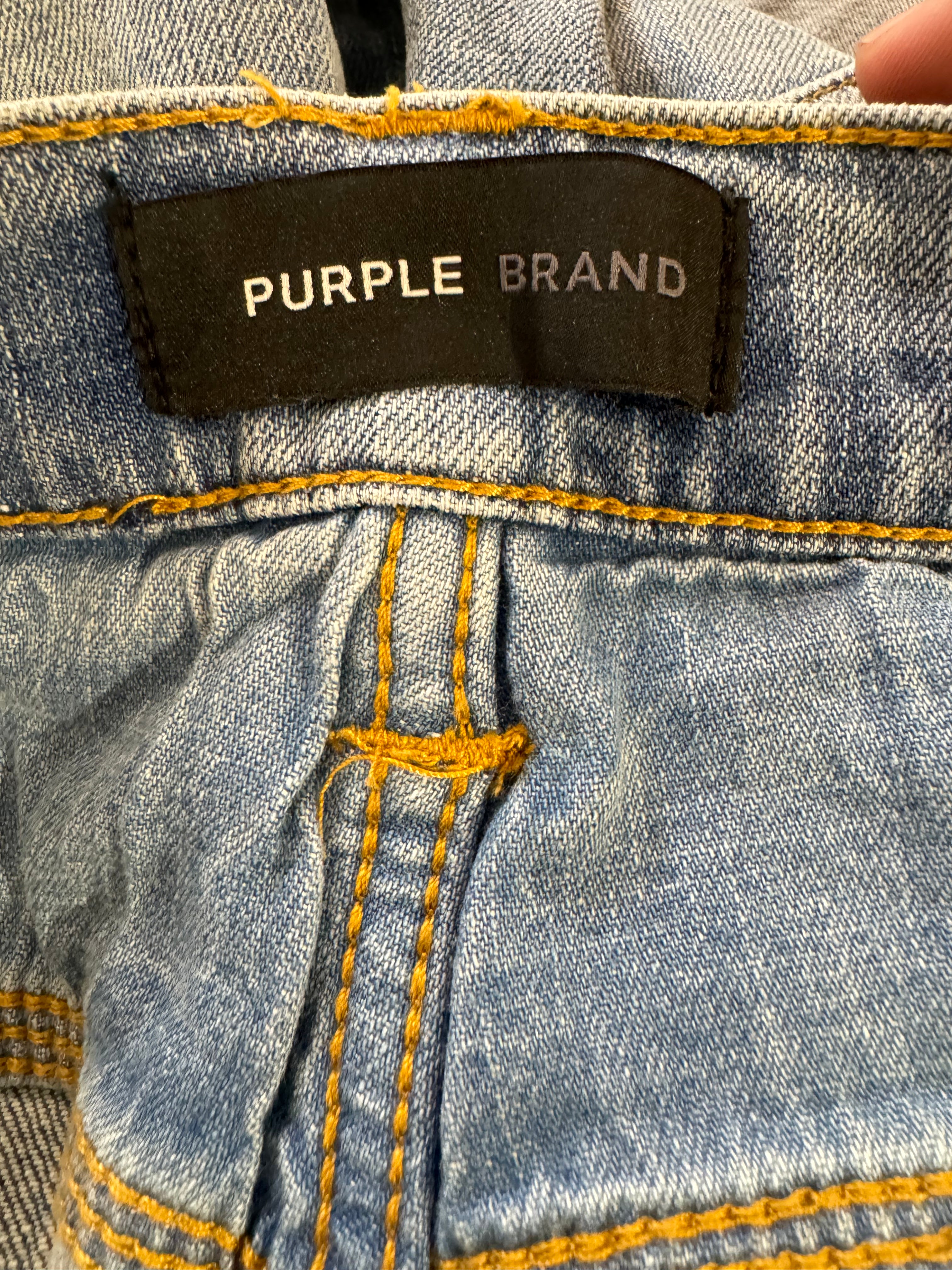Purple Jeans Light Wash Distressed New With Tags 32