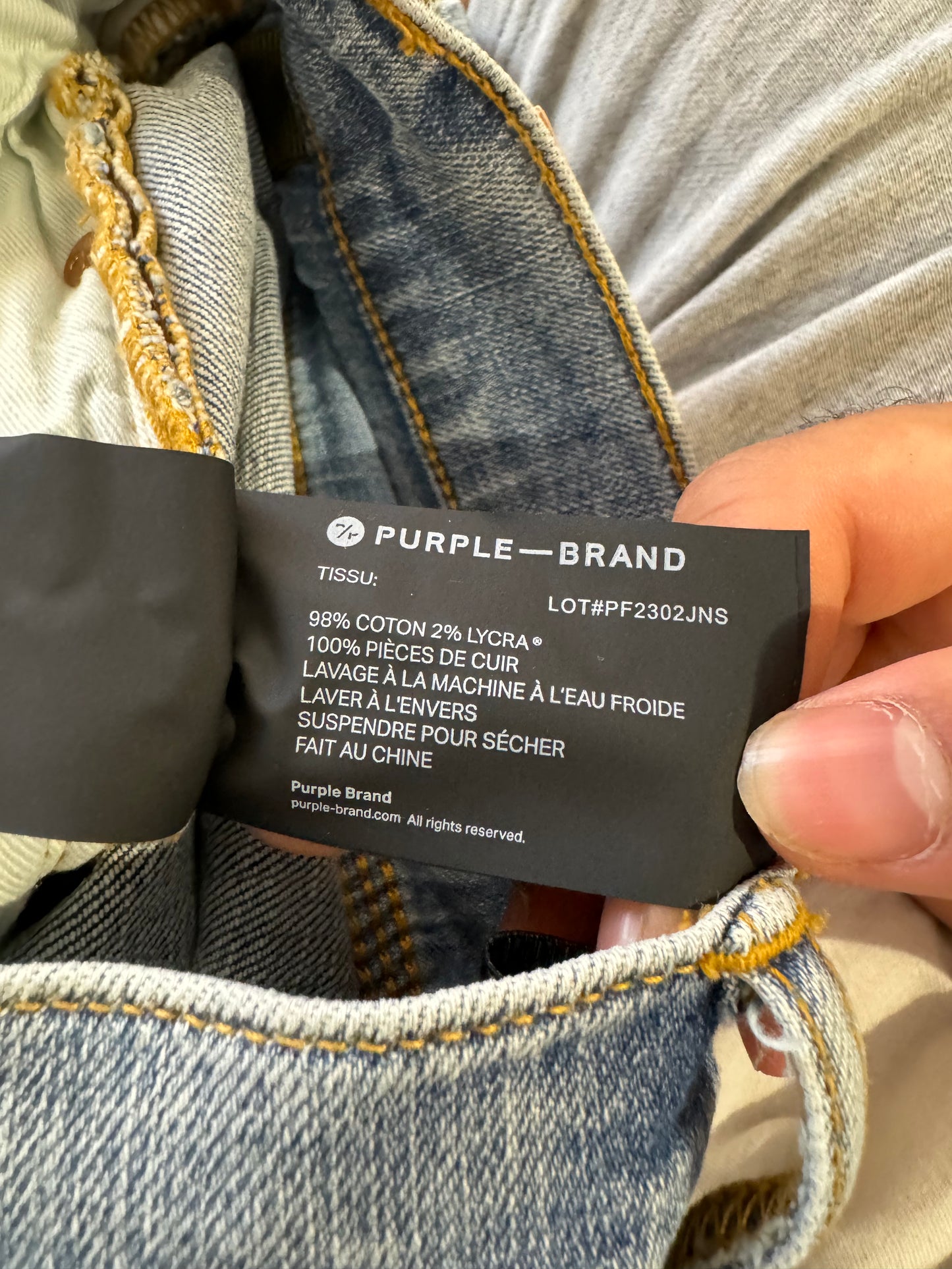 Purple Jeans Light Wash Distressed New With Tags 32