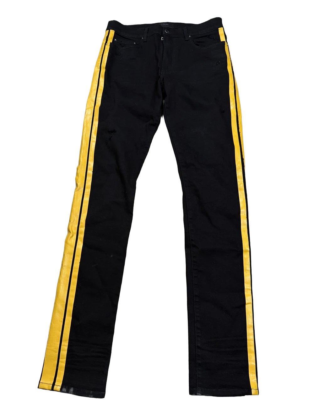 Amiri Stripe Black & Yellow Jeans