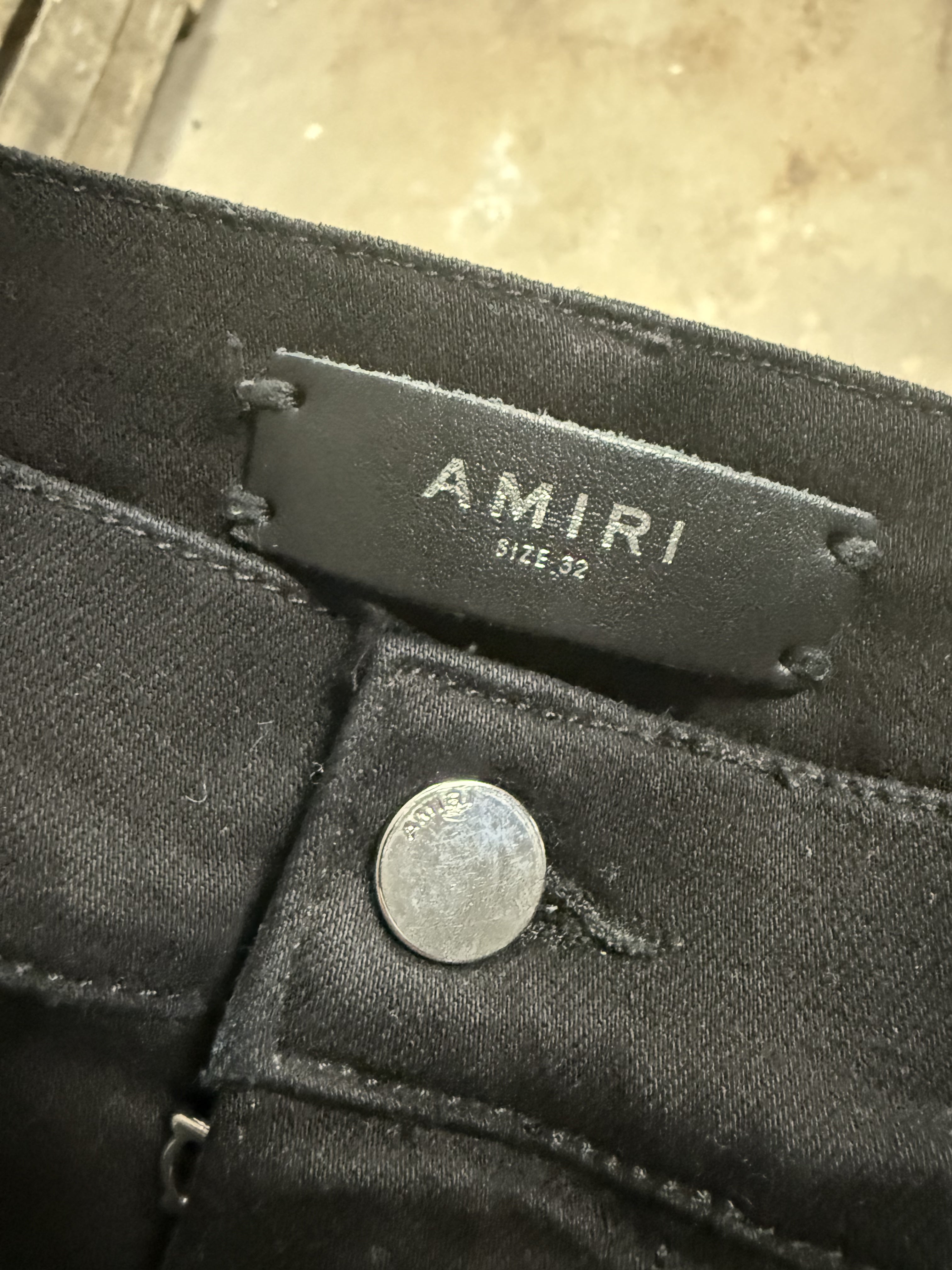 Amiri Stripe Black & Yellow Jeans