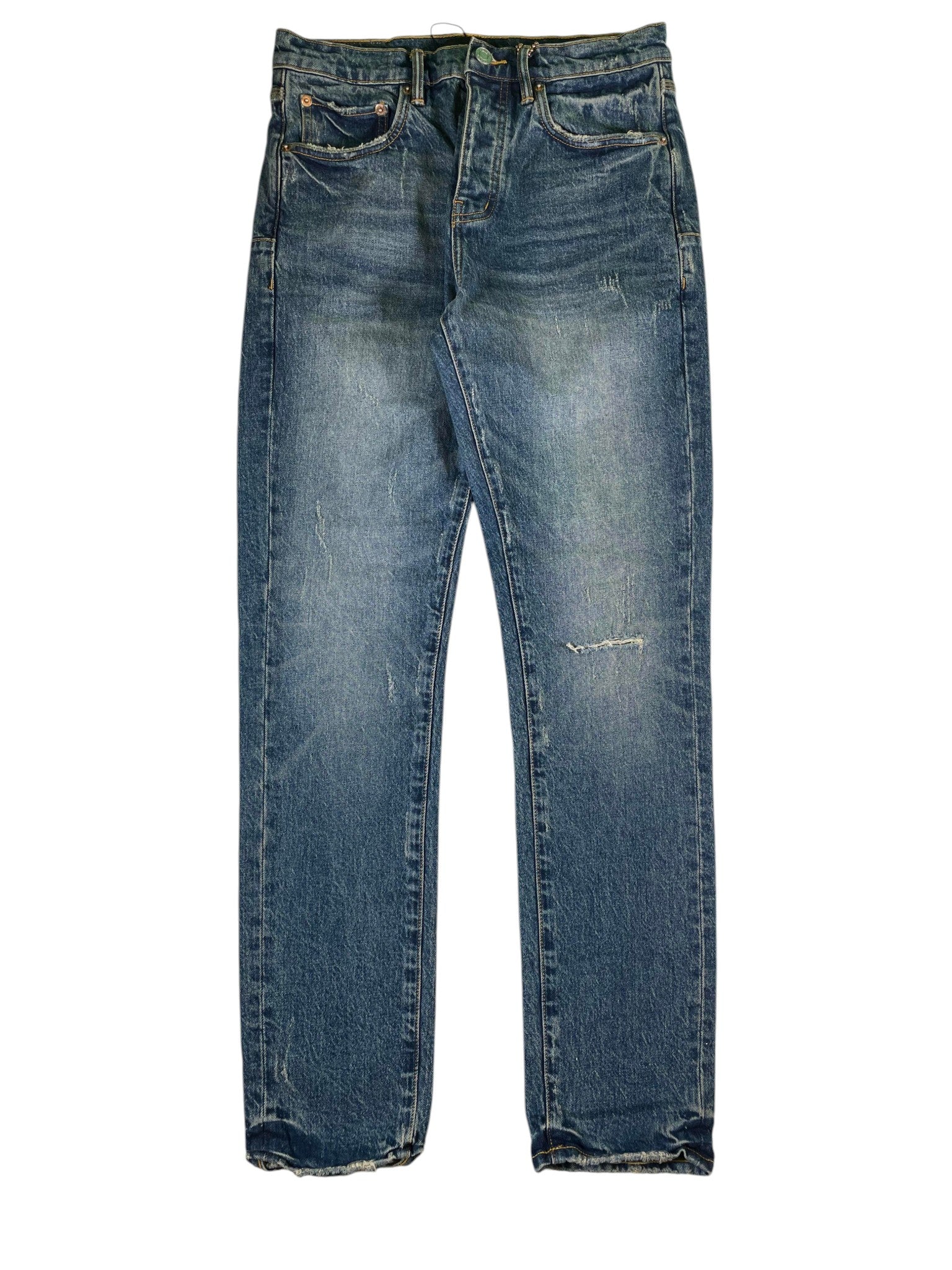 Purple Brand Dark Wash Knee Ripped Jeans