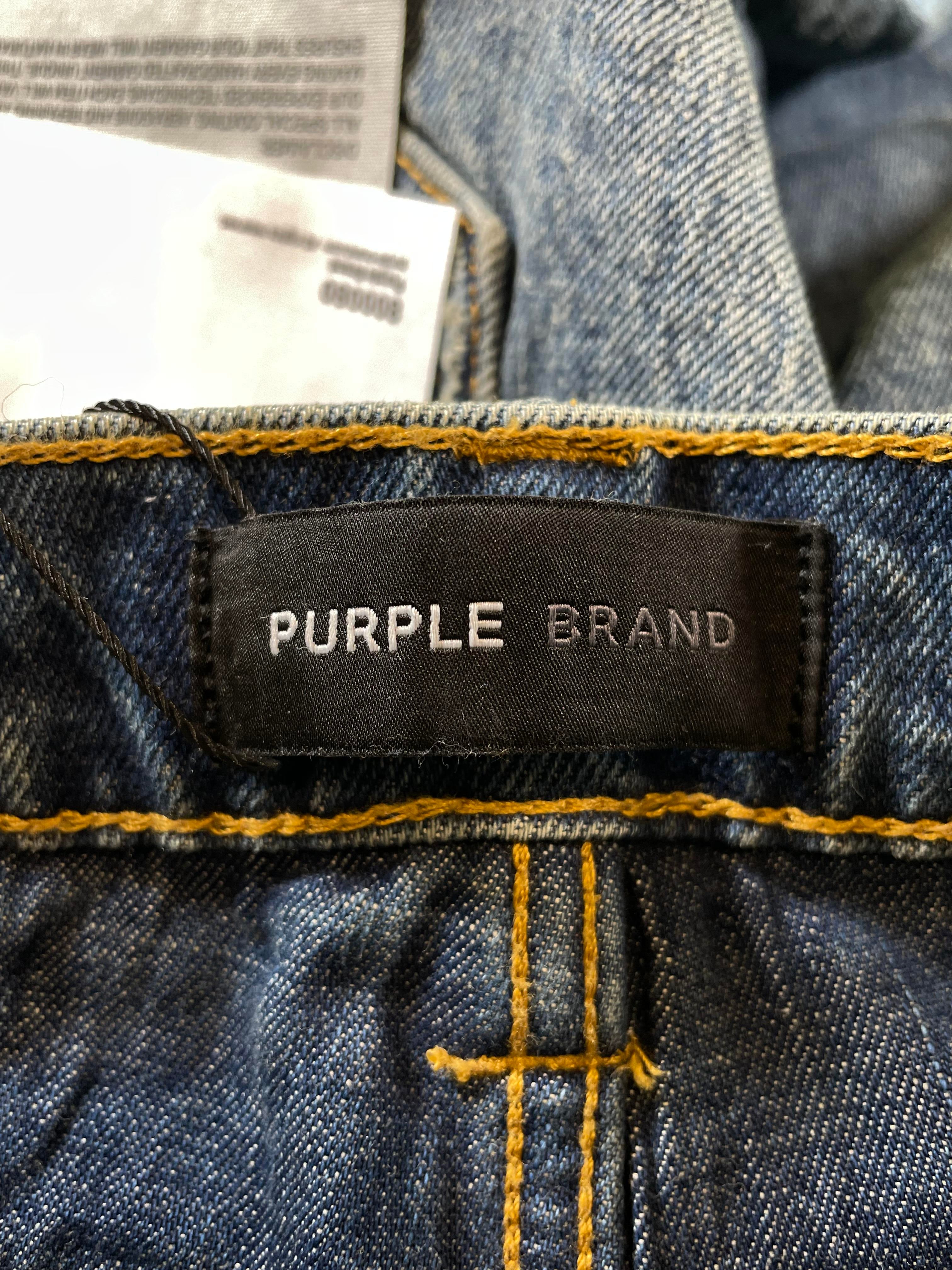 Purple Brand Dark Wash Knee Ripped Jeans