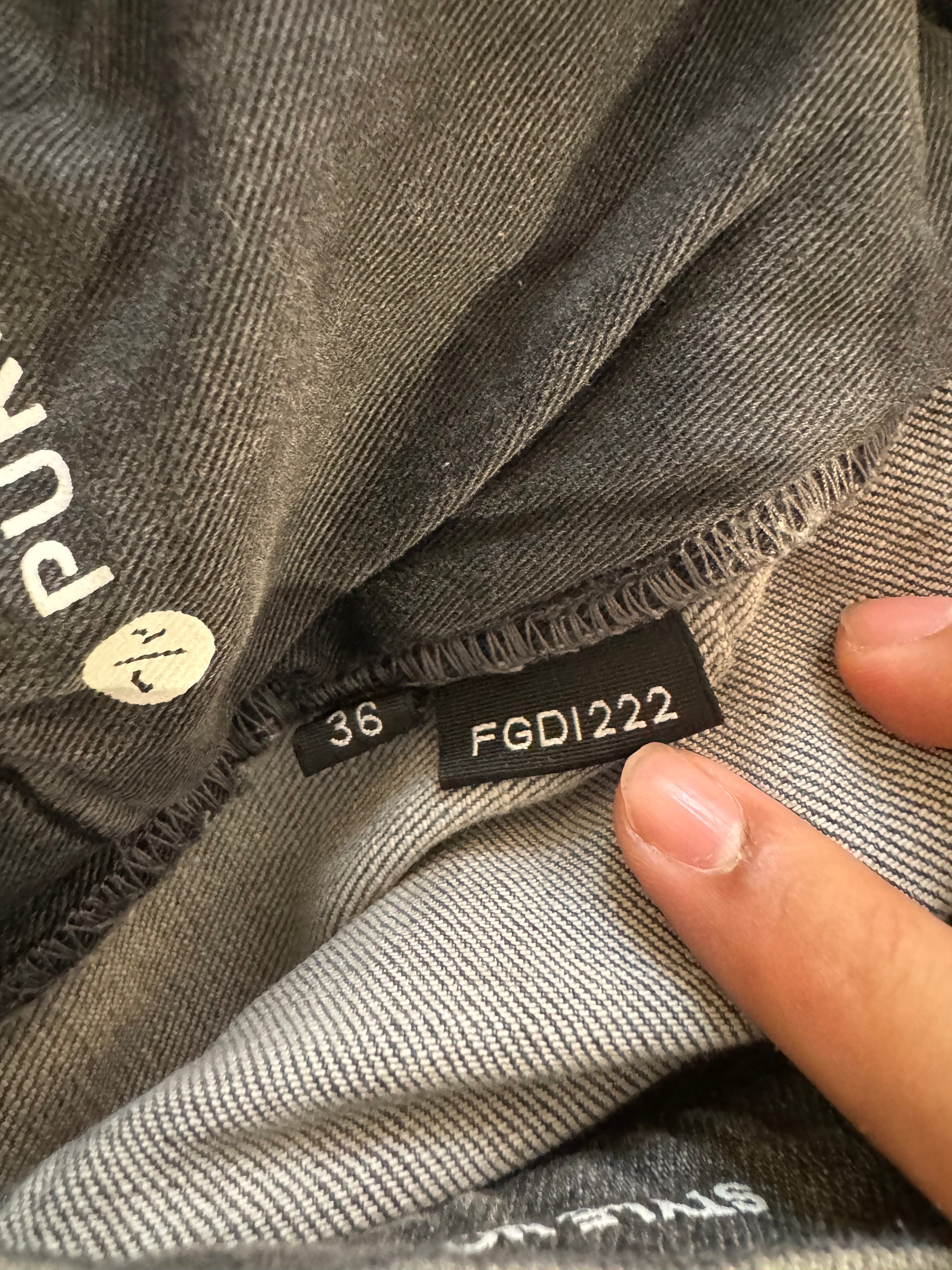 Purple Jeans Grey Ripped Used 36