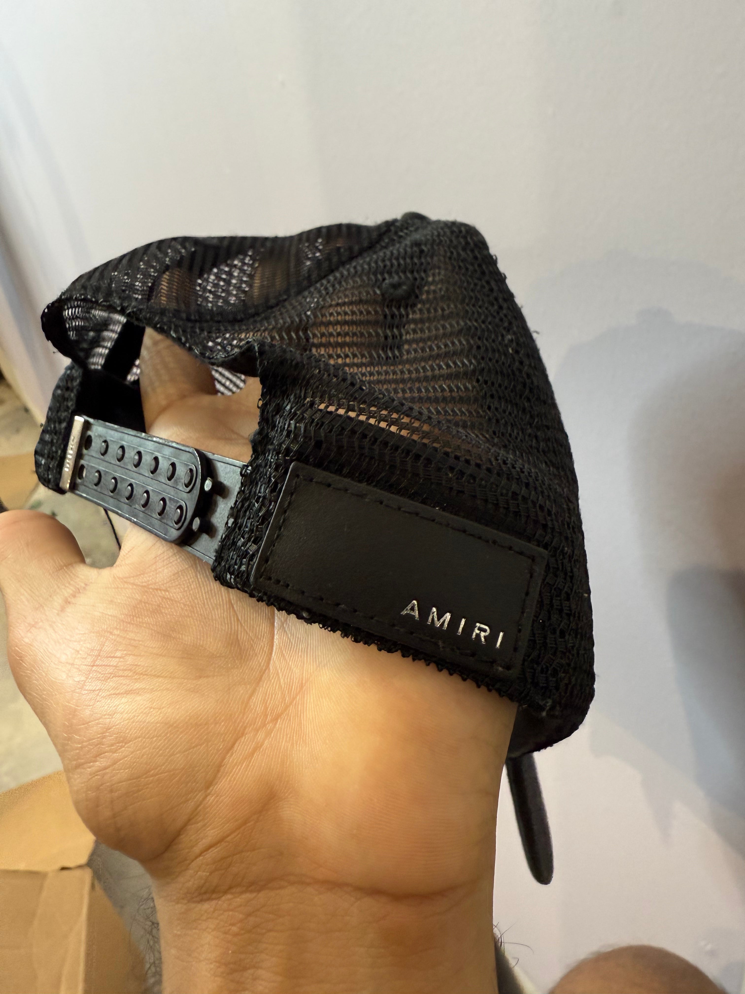 Amiri Three Star Black White Trucker Hat