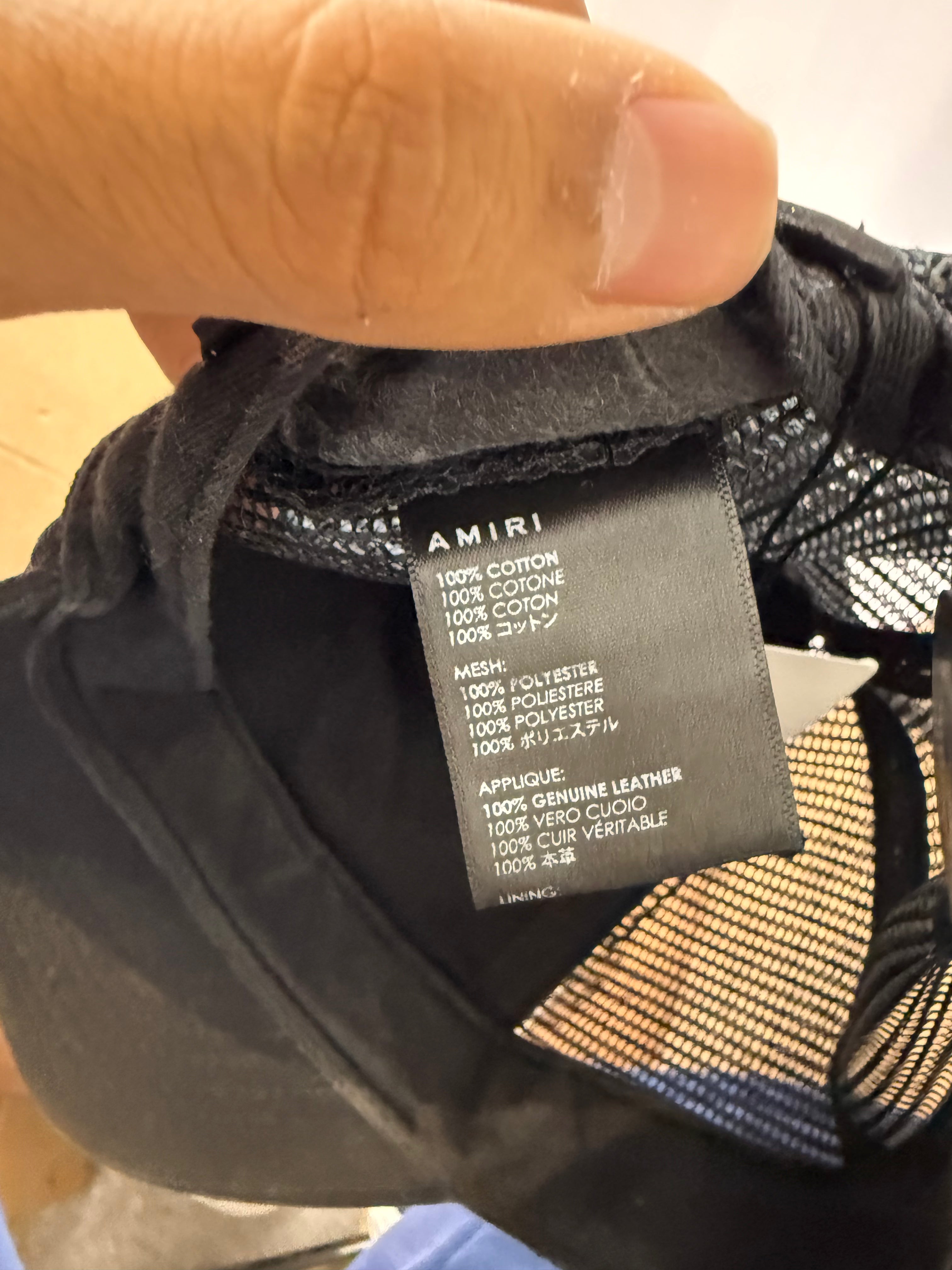 Amiri Three Star Black White Trucker Hat