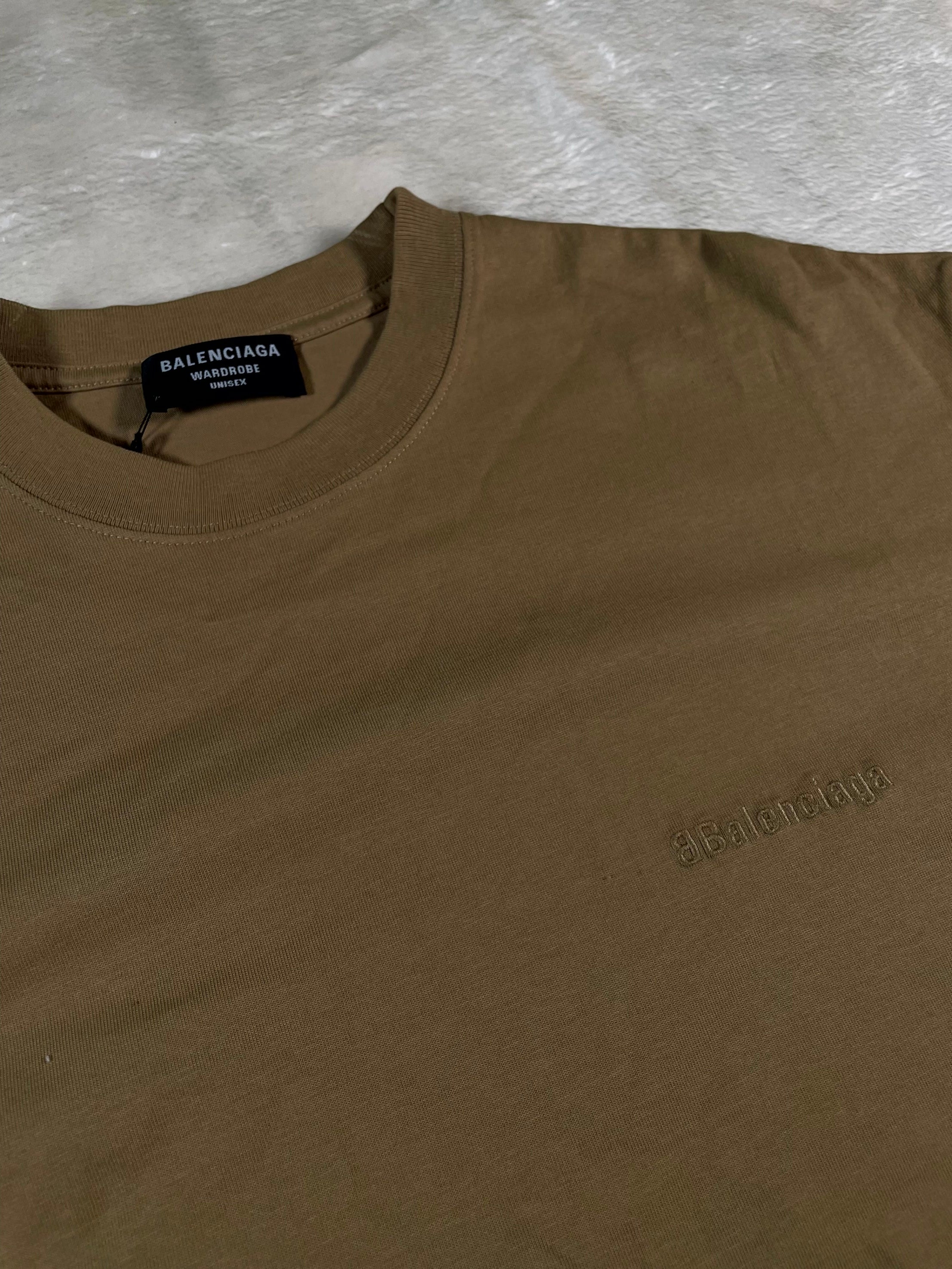 Balenciaga BB Logo Beige Tee