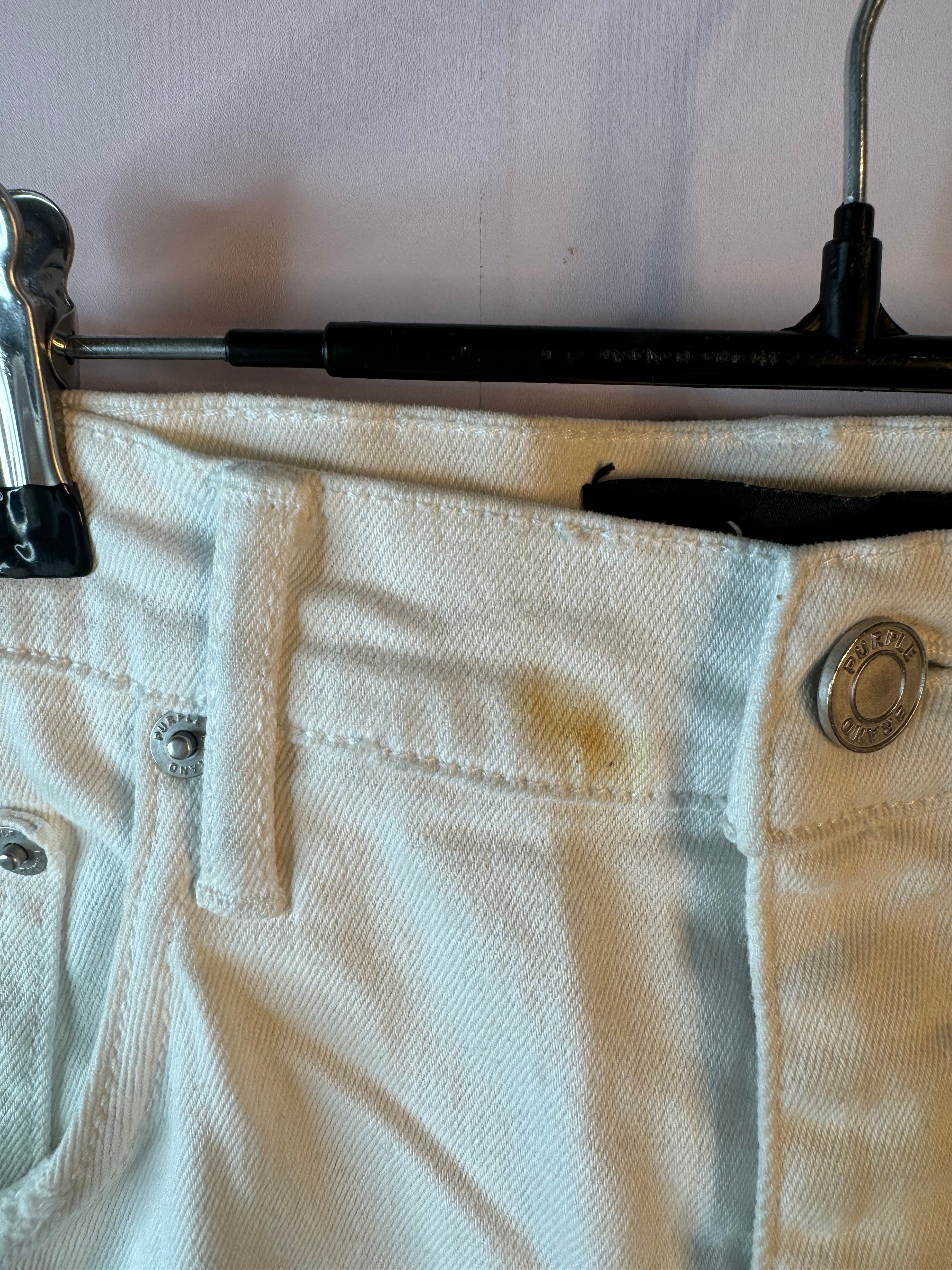 Purple Jeans White Plain Used 36