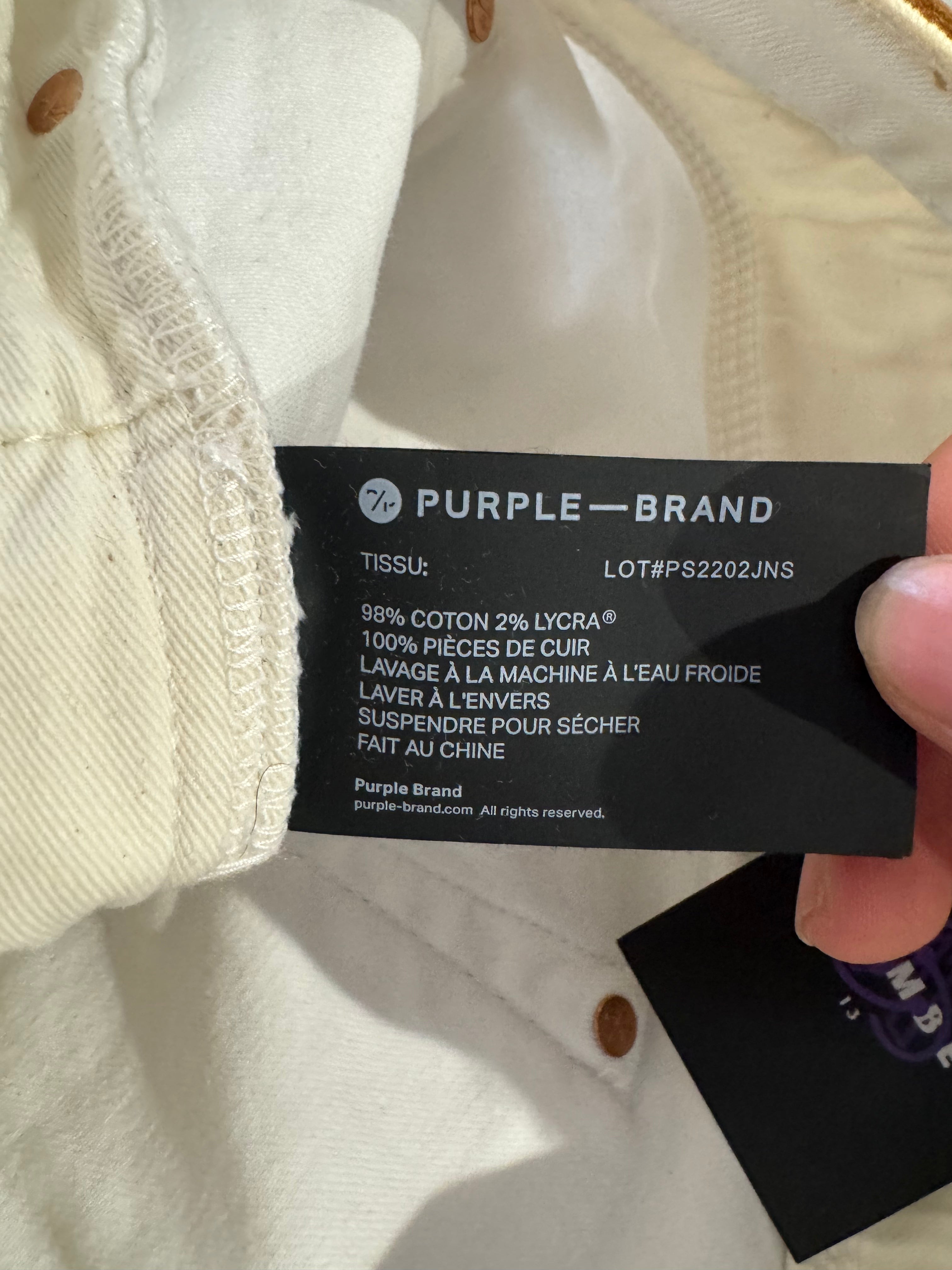 Purple Jeans White Plain Used 36