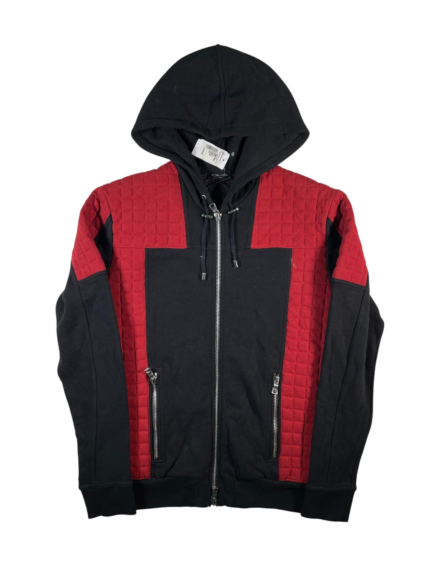 Balmain Black & Red Padded Hoodie