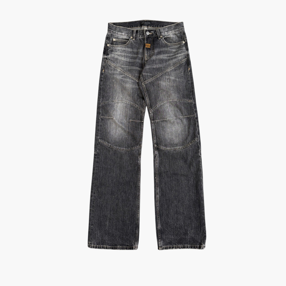 Balenciaga Relief Stitching Black Jeans