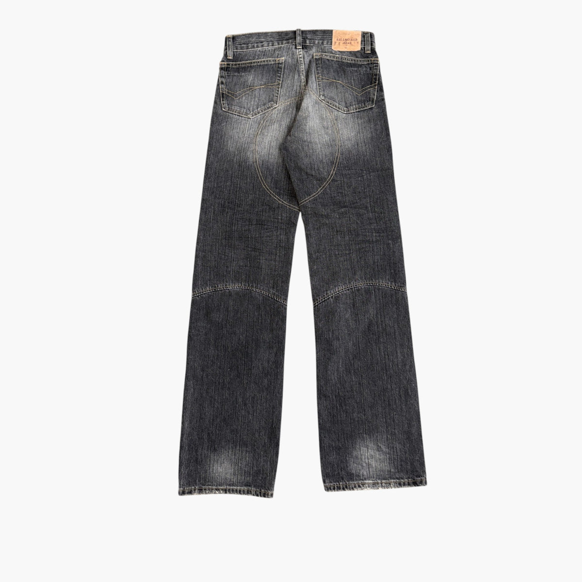 Balenciaga Relief Stitching Black Jeans