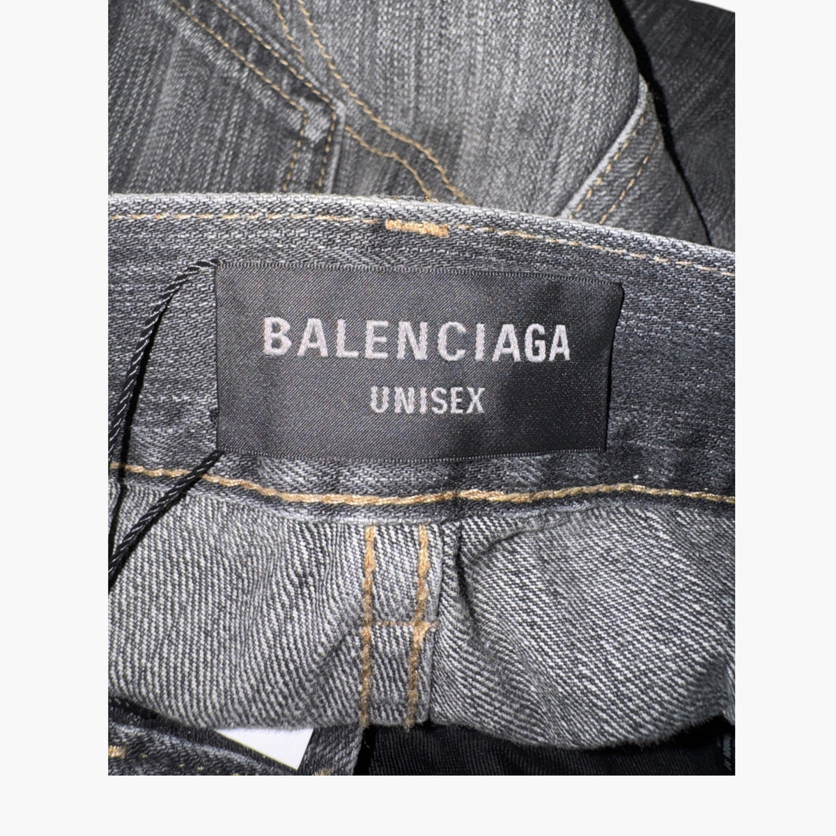 Balenciaga Relief Stitching Black Jeans