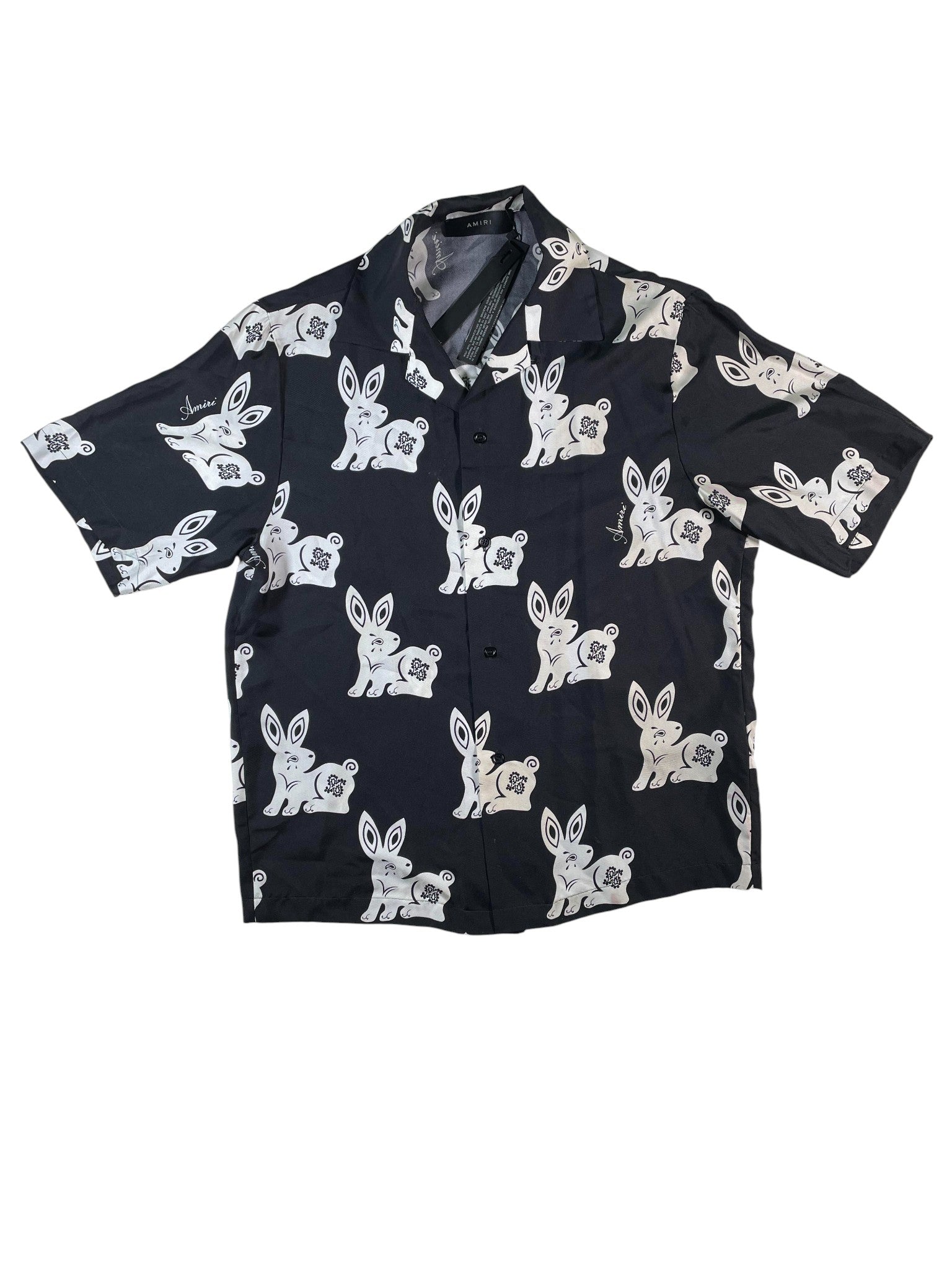Amiri Black 'Rabbit' Silk Button Up
