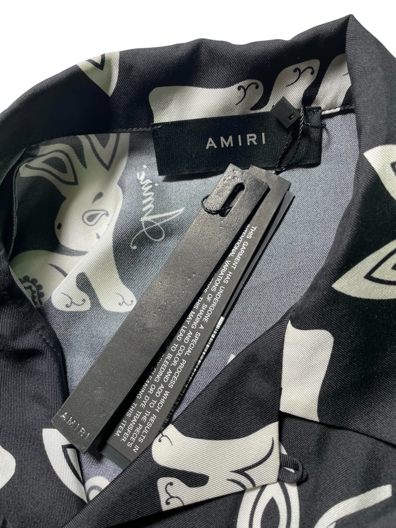 Amiri Black 'Rabbit' Silk Button Up
