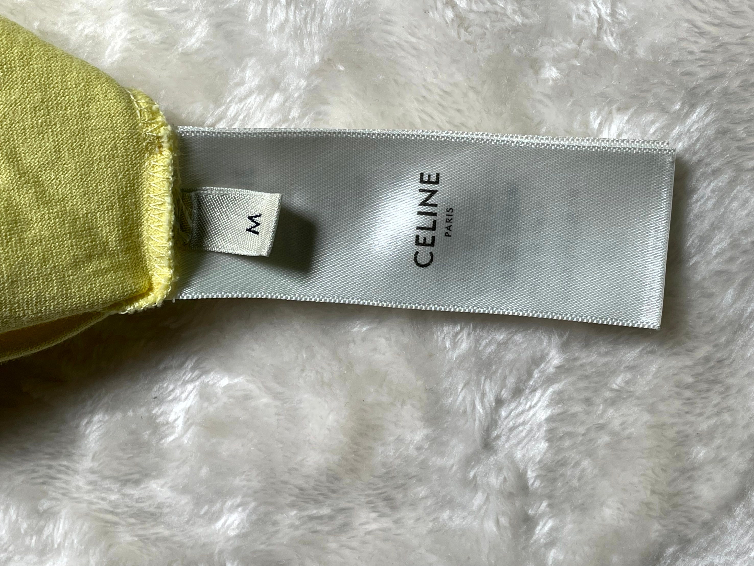 Celine Spellout Logo Lemon & Black Tee