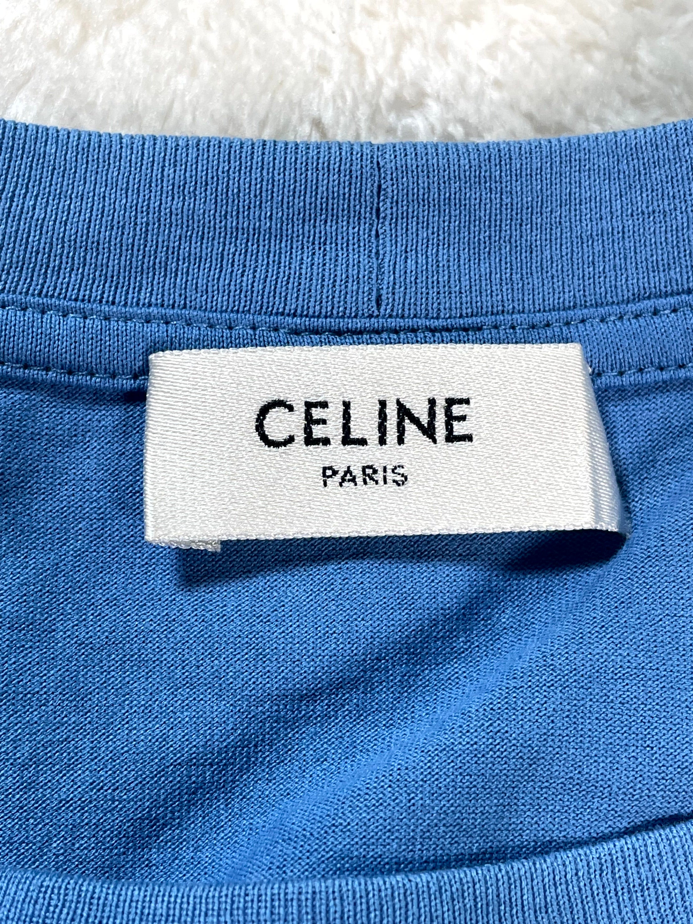 Celine Spellout Blue & Black Tee