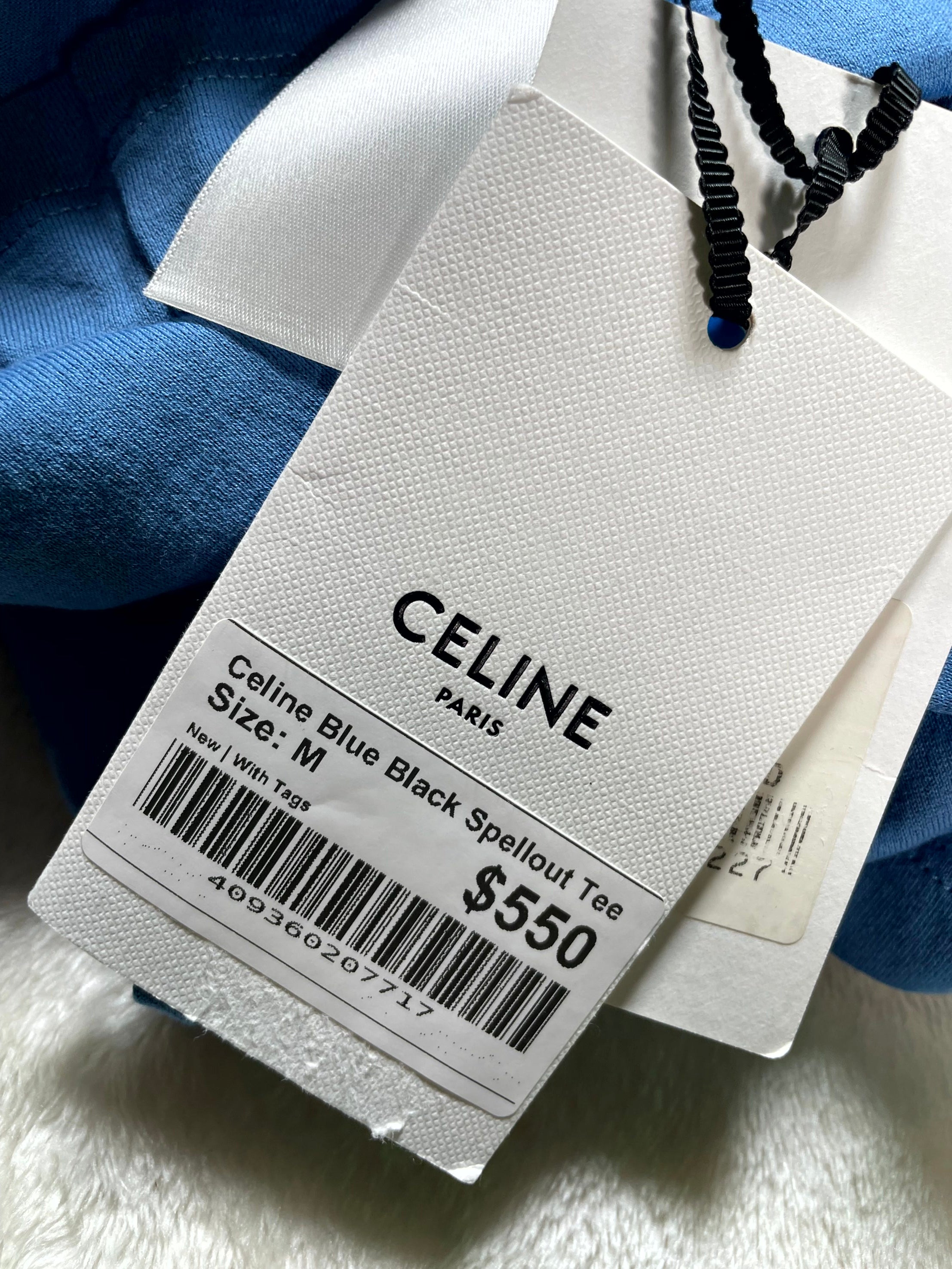 Celine Spellout Blue & Black Tee