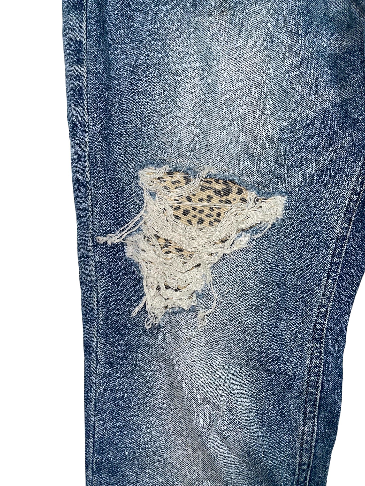 Ksubi Light Wash Cheetah Patch Jeans