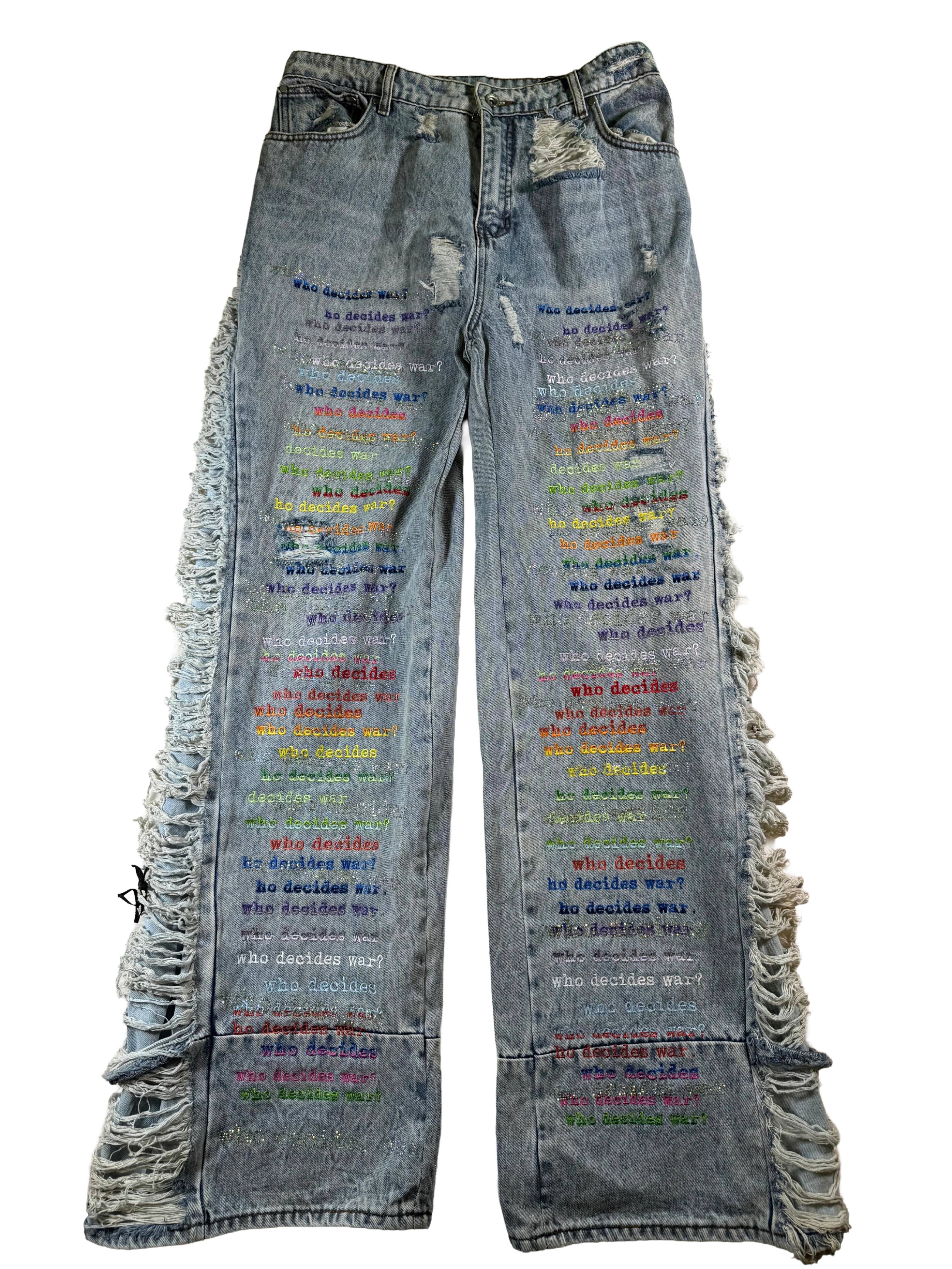 Who Decides War Rhinestone Flares Multicolor Jeans