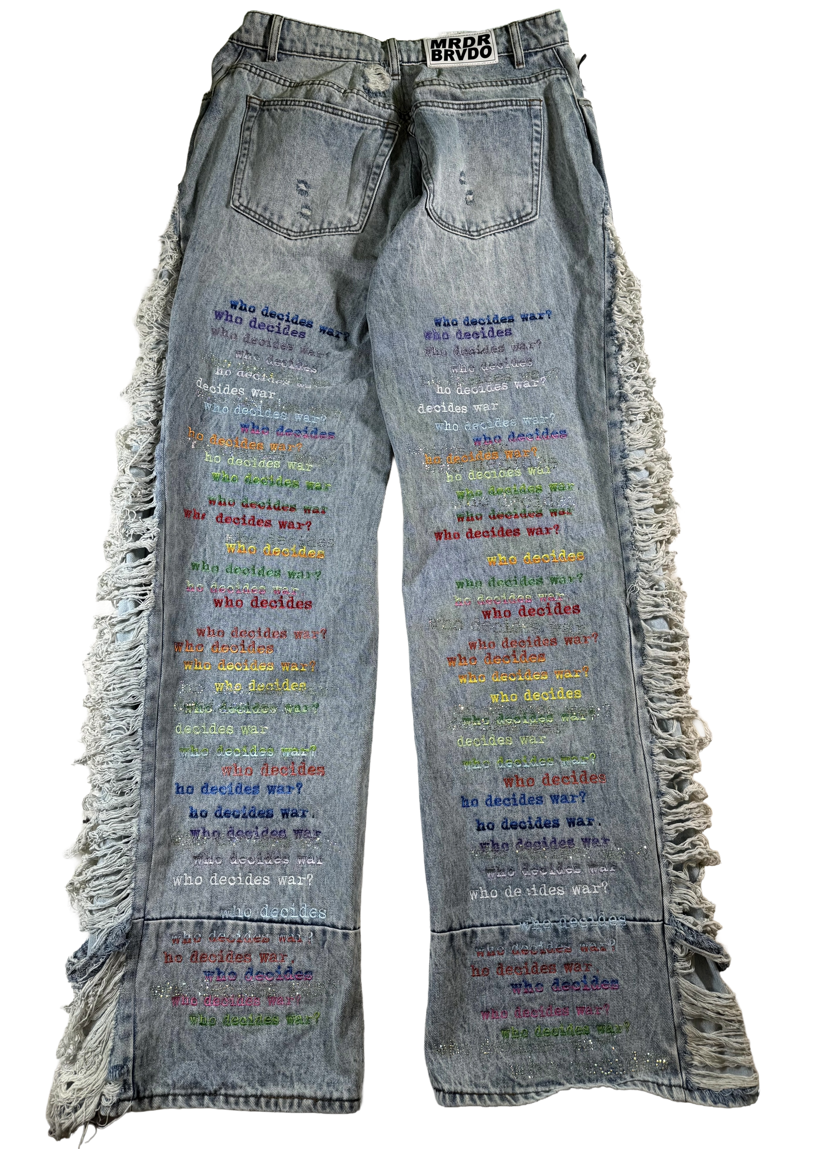 Who Decides War Rhinestone Flares Multicolor Jeans