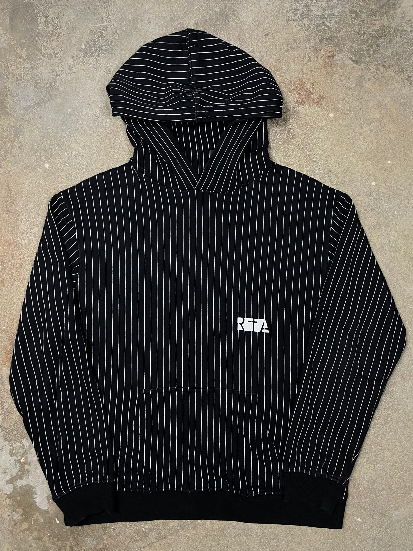 RTA Hoodie Black White Stripe Medium Used