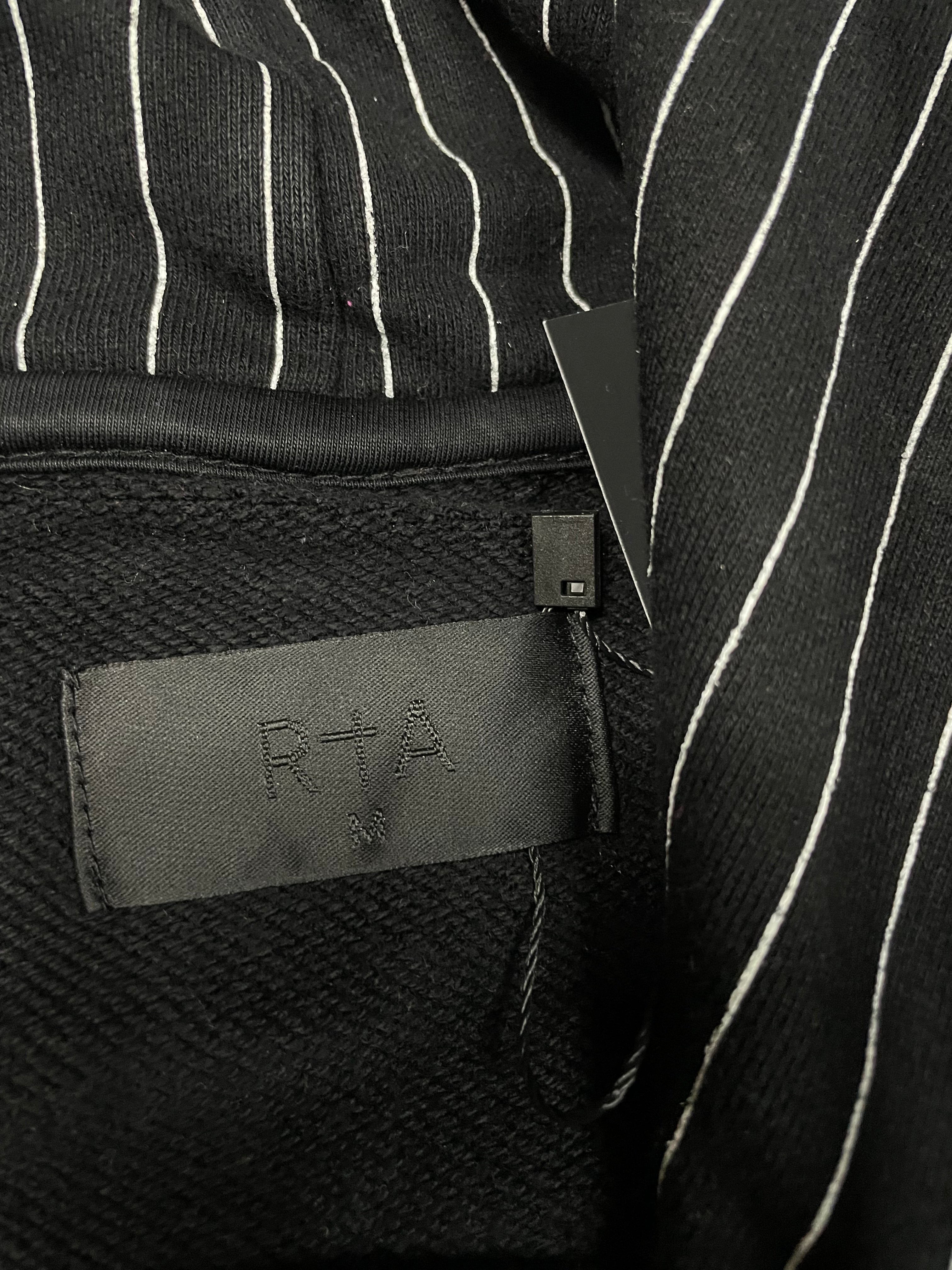 RTA Hoodie Black White Stripe Medium Used