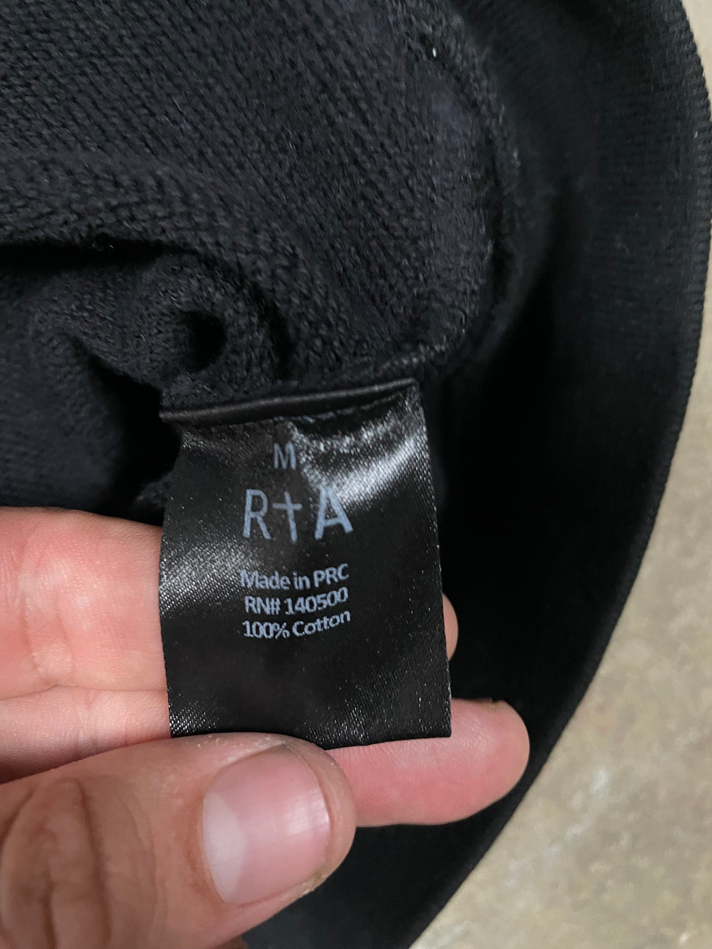 RTA Hoodie Black White Stripe Medium Used