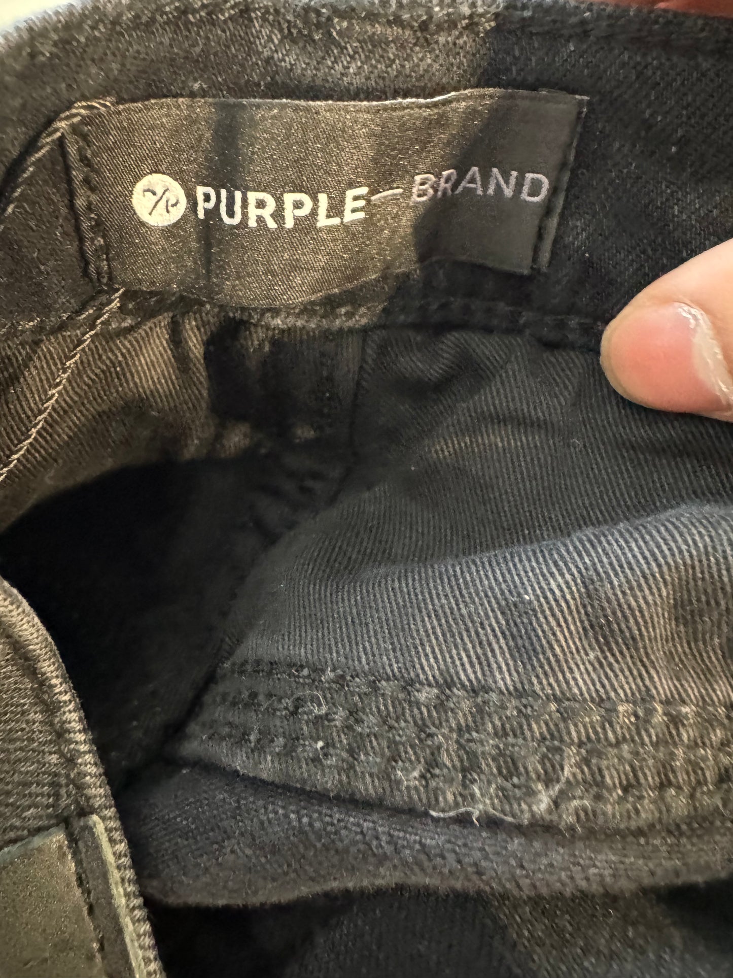 Purple Jeans Black Wax Splatter Used 36