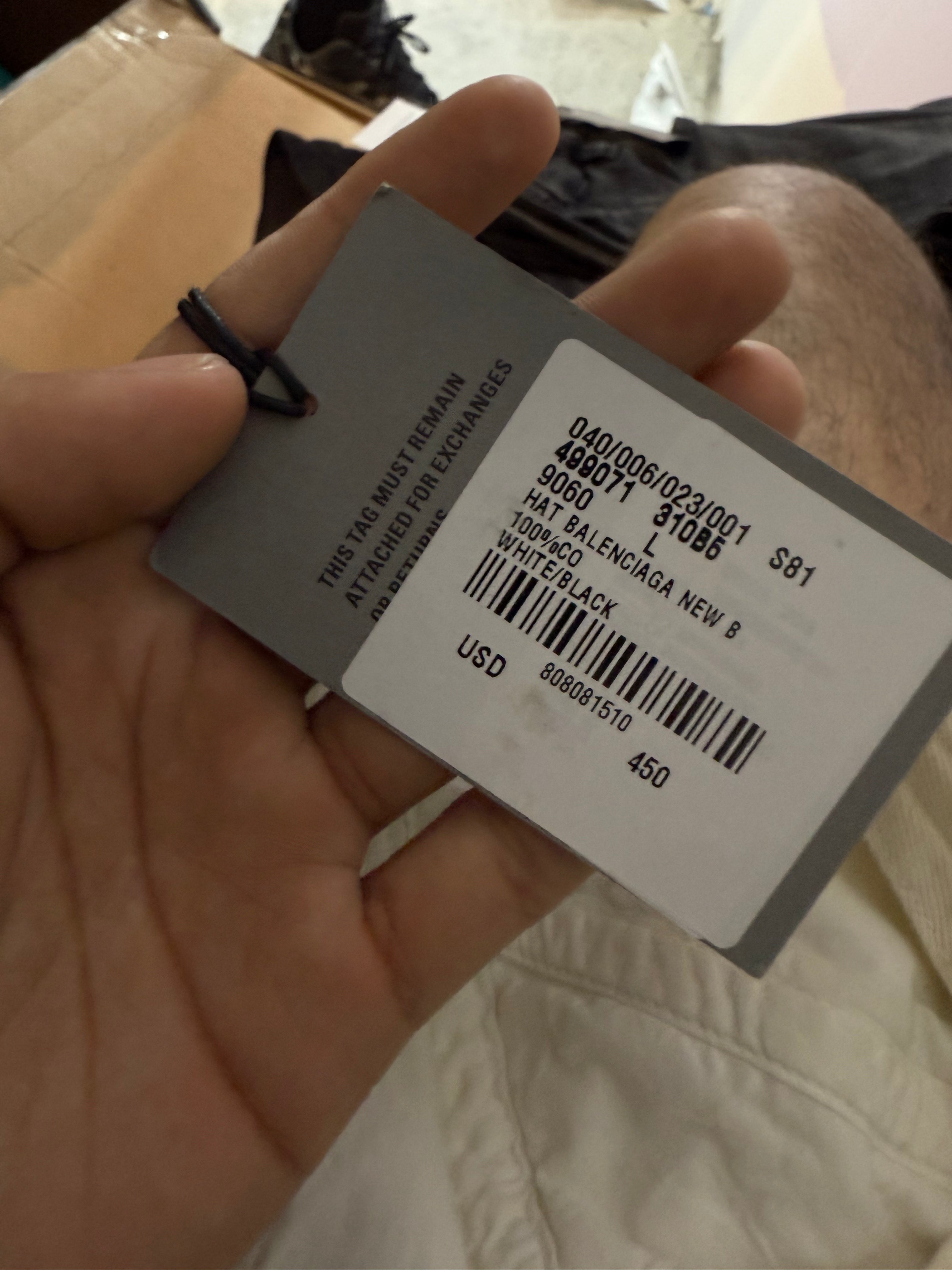 Balenciaga White Black Cap