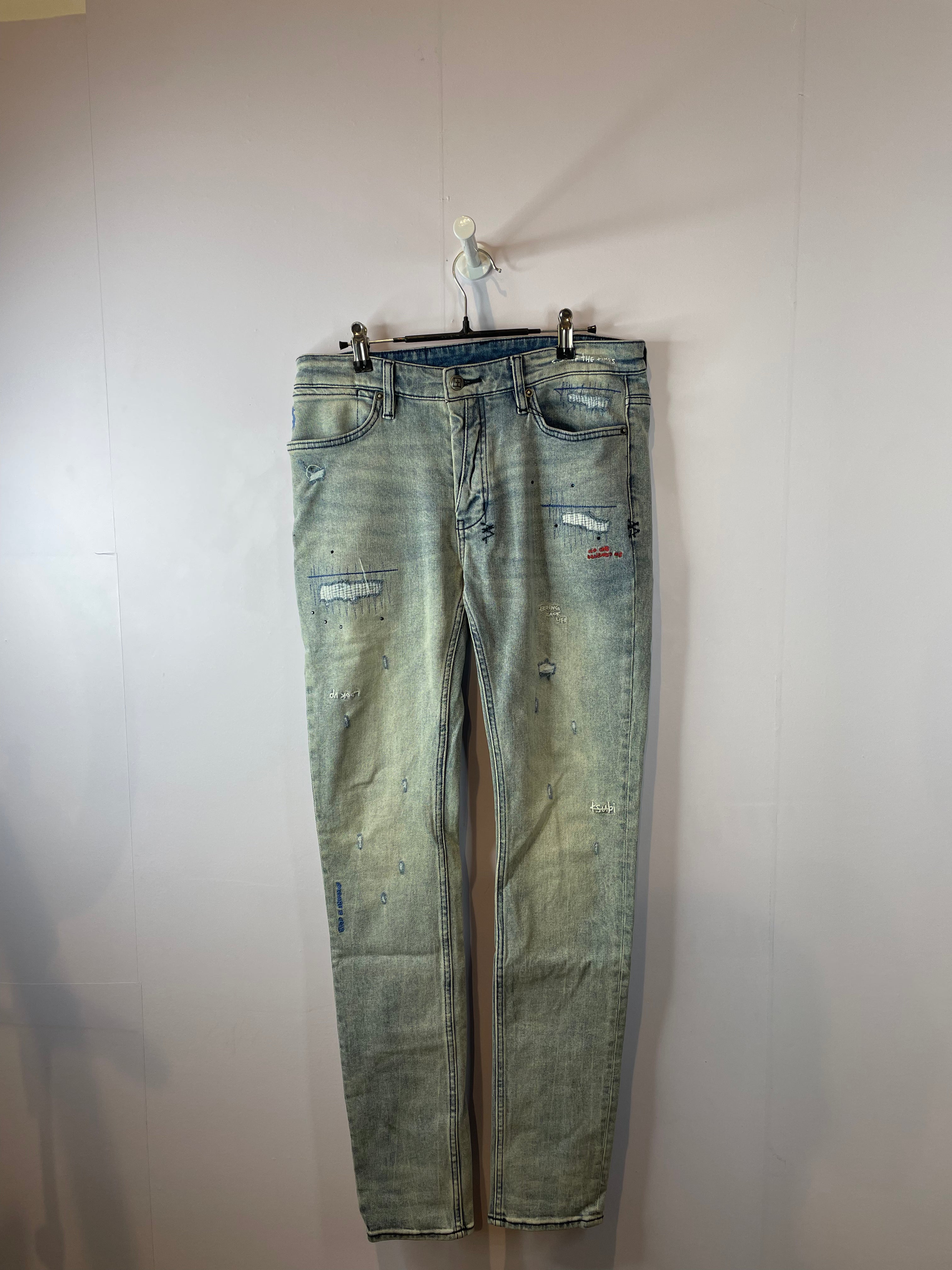 Ksubi Jeans Light Wash Sign Of The Time Used 31