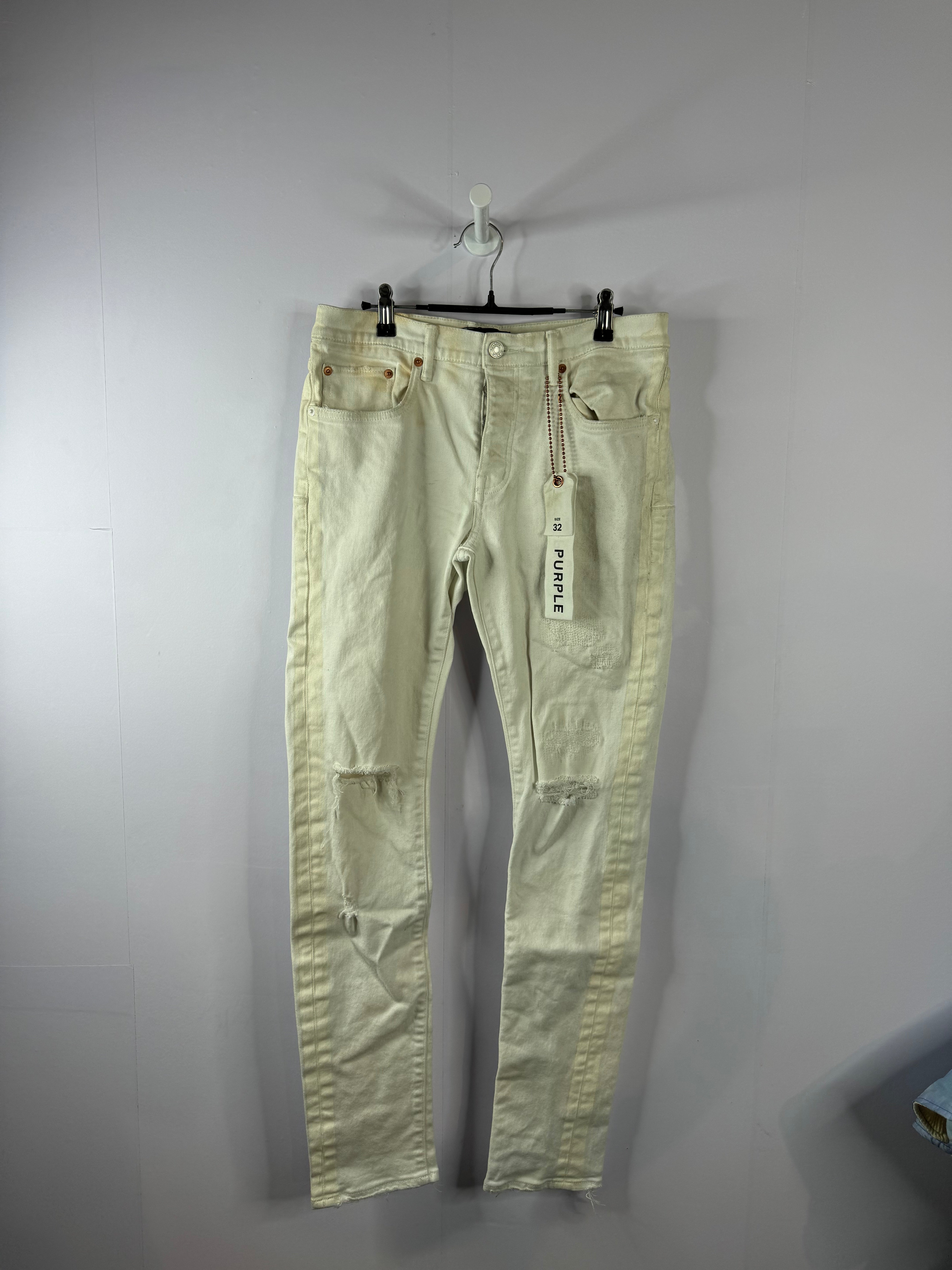 Purple Jeans White White Stripe Used 32