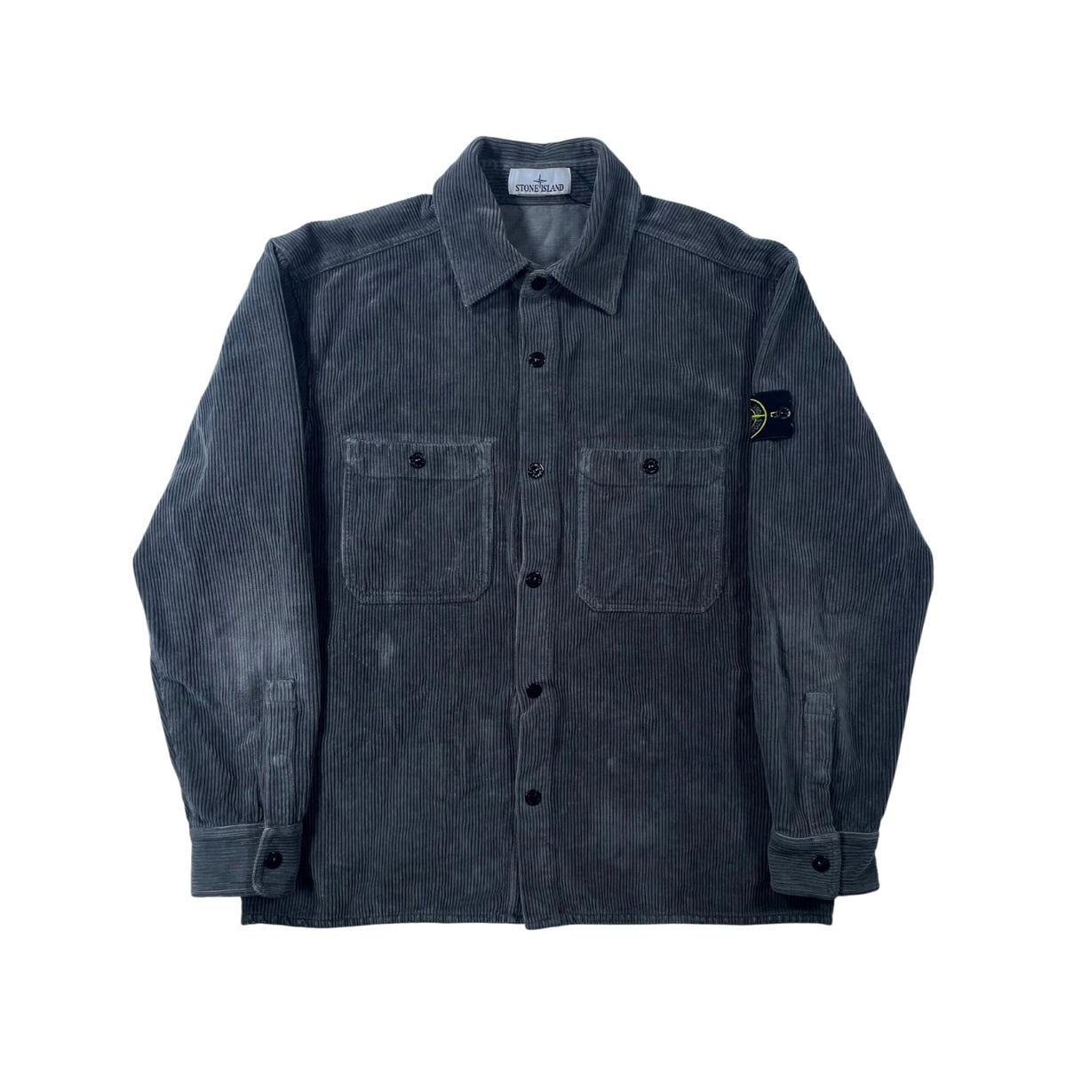 Stone Island Corduroy Button Down Gray Jacket