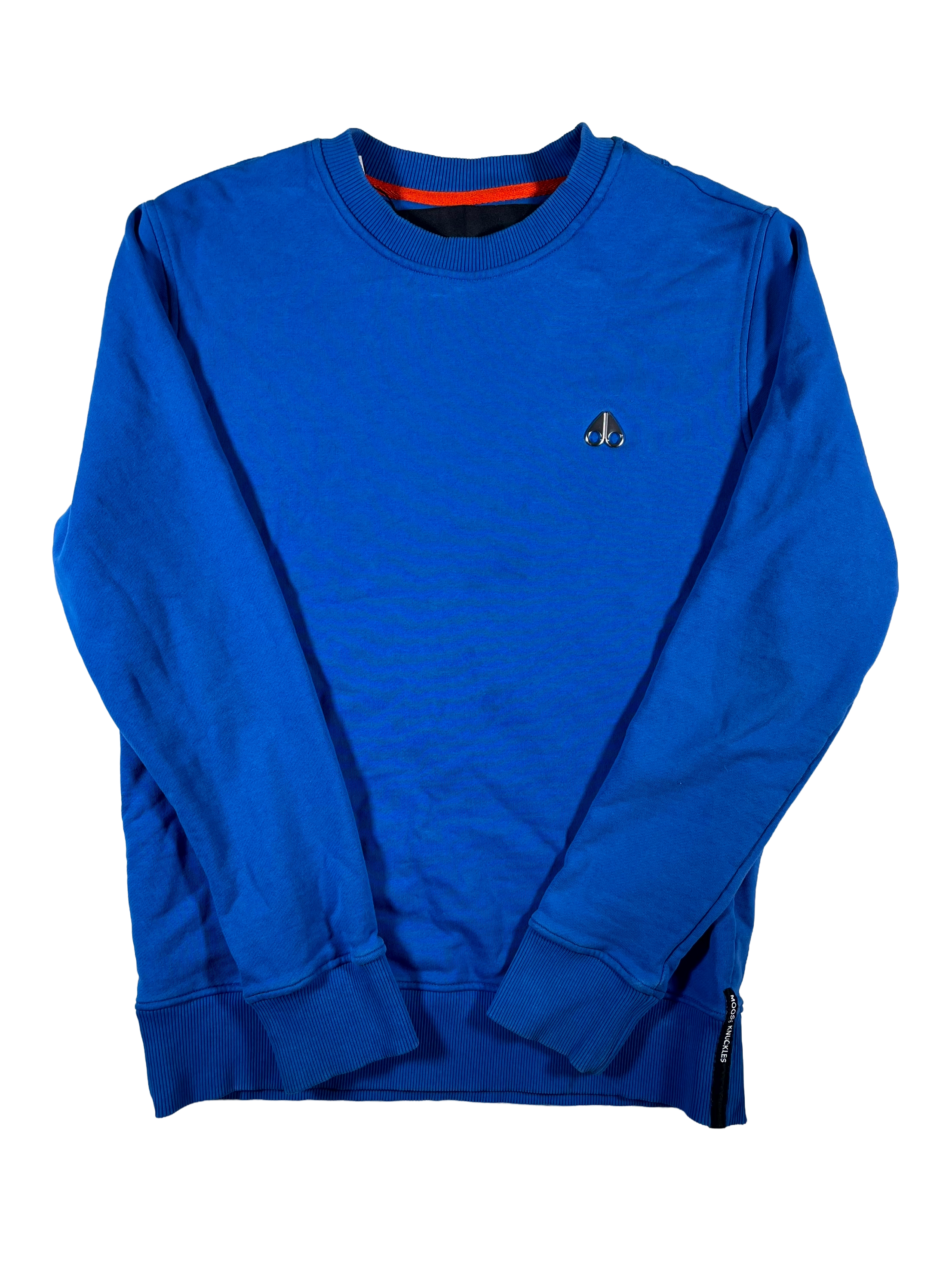 Moose Knuckles Metal Plate Crewneck Blue Sweater