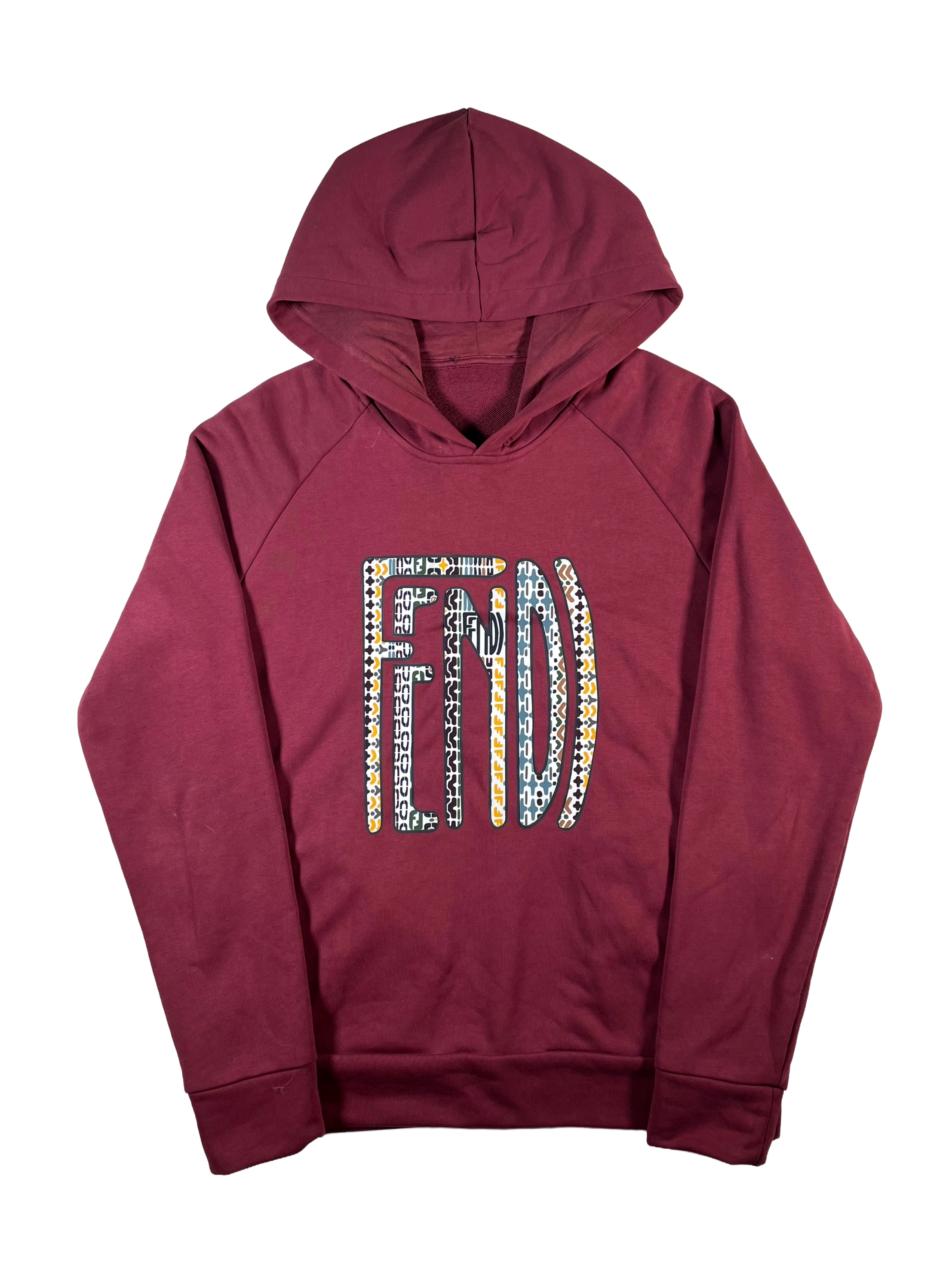 Fendi Logo Burgundy Hoodie