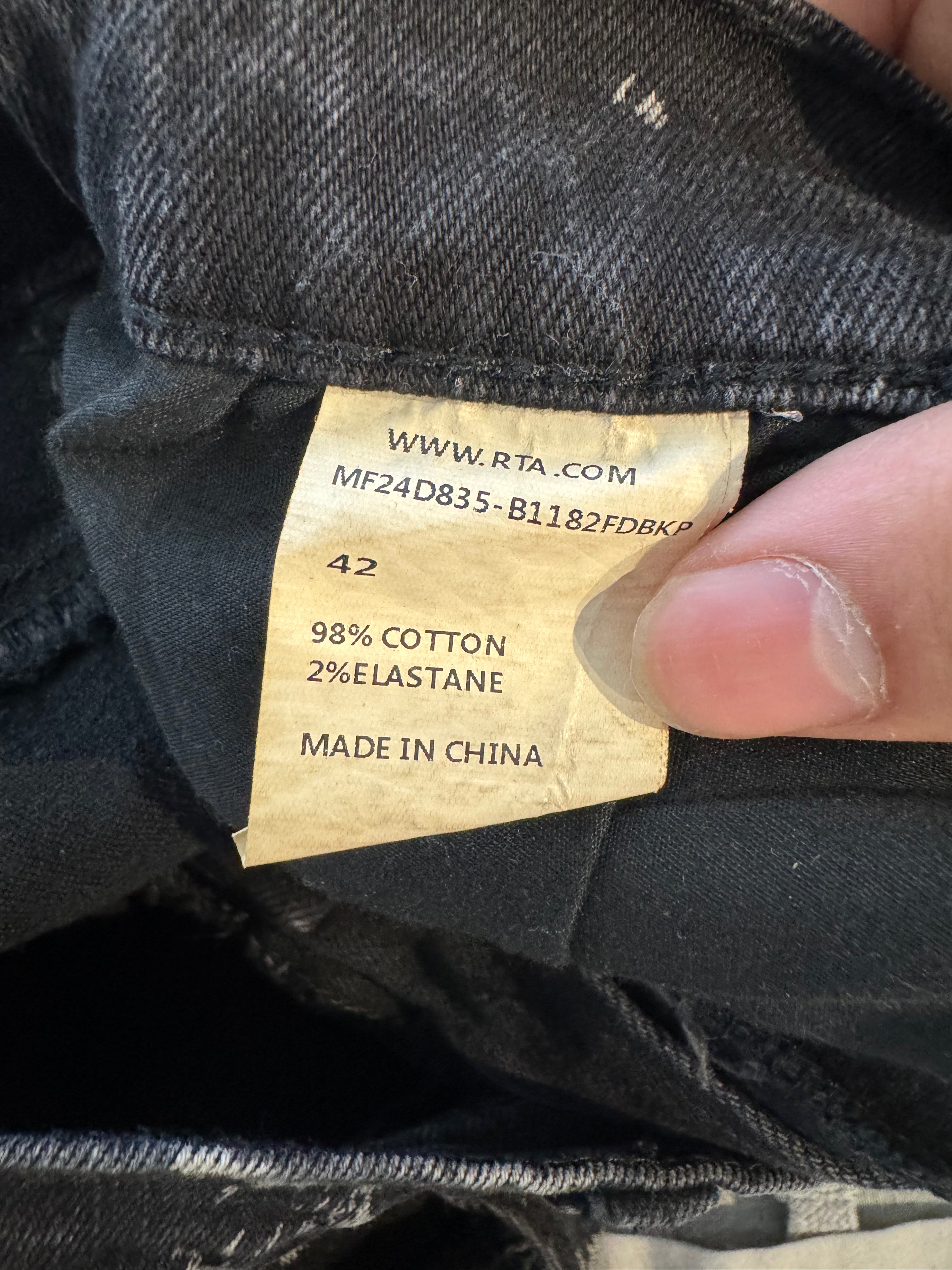 RTA Jeans Black White Used 42