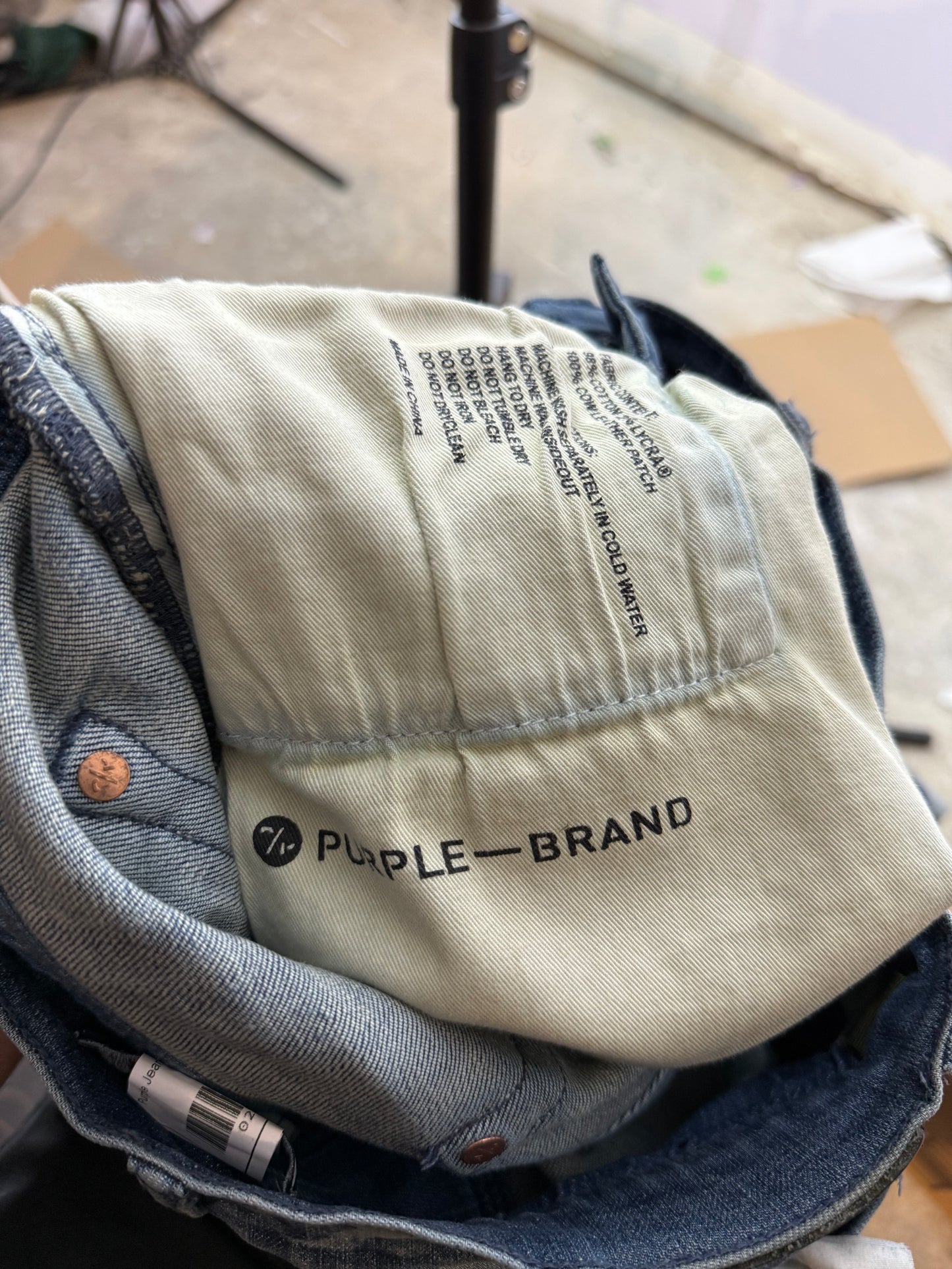Purple Brand Blue Dye Light Wash Jeans