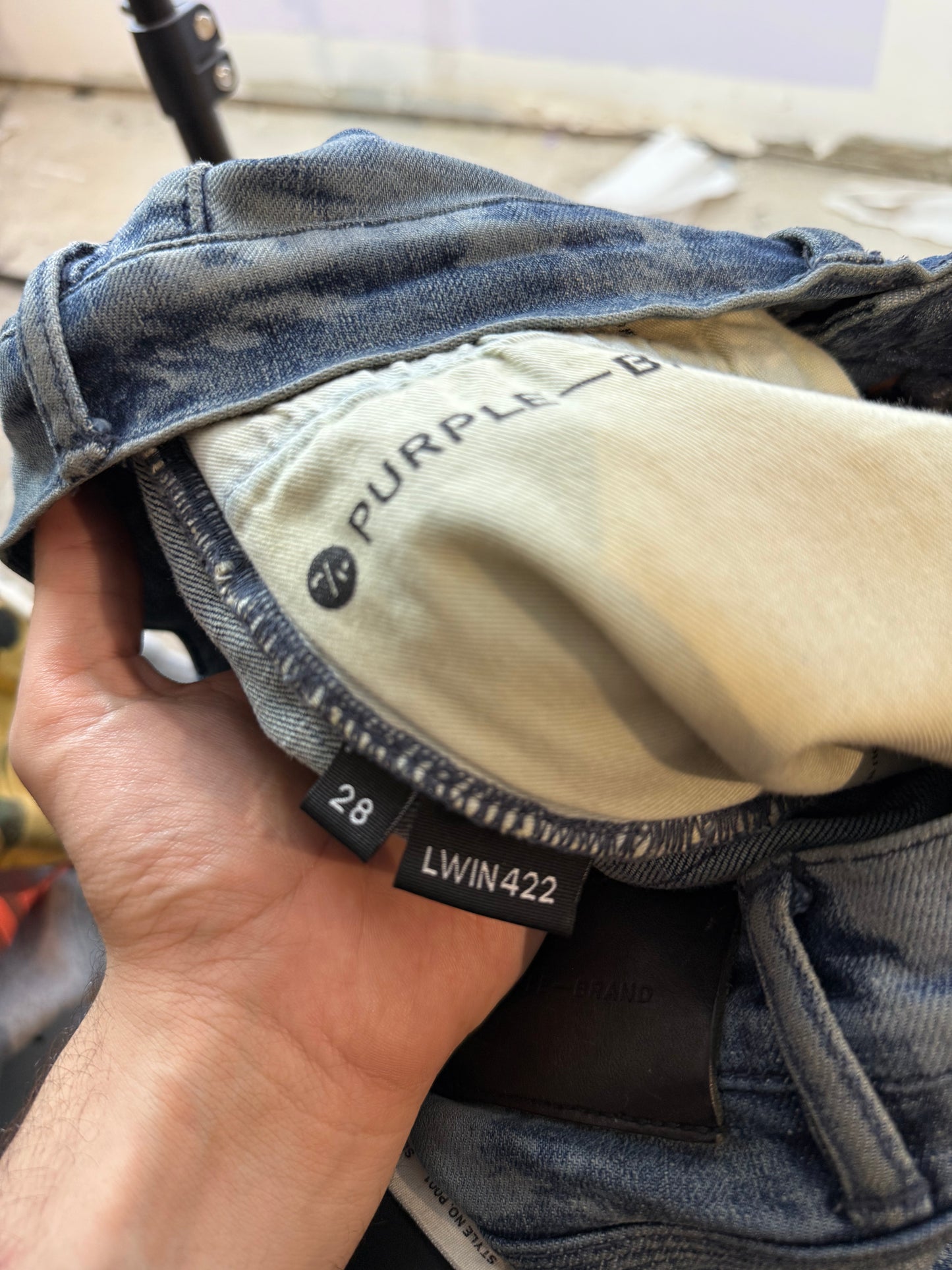 Purple Brand Blue Dye Light Wash Jeans