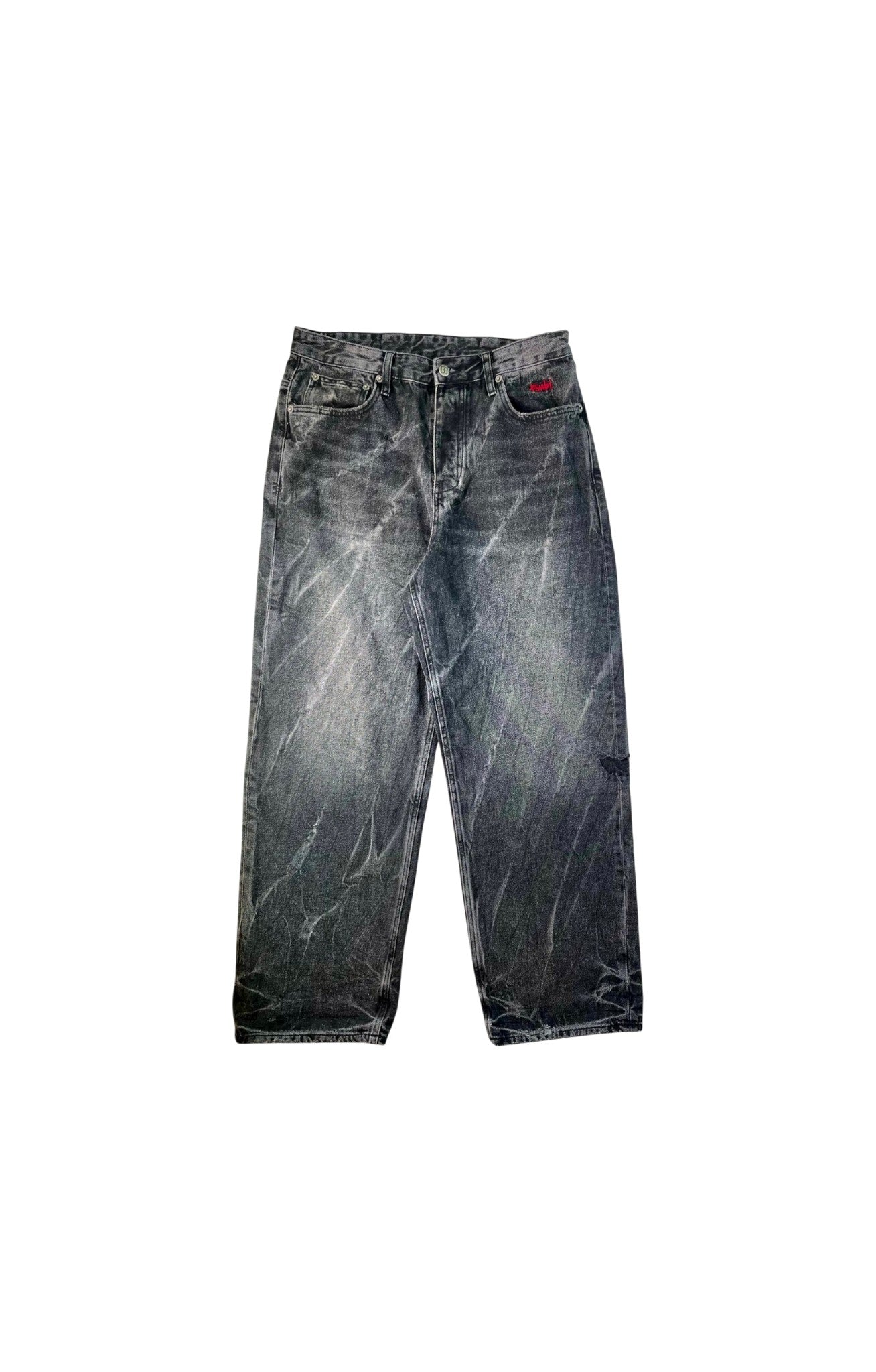 Ksubi "Baggy" Black Wash & Red Jeans
