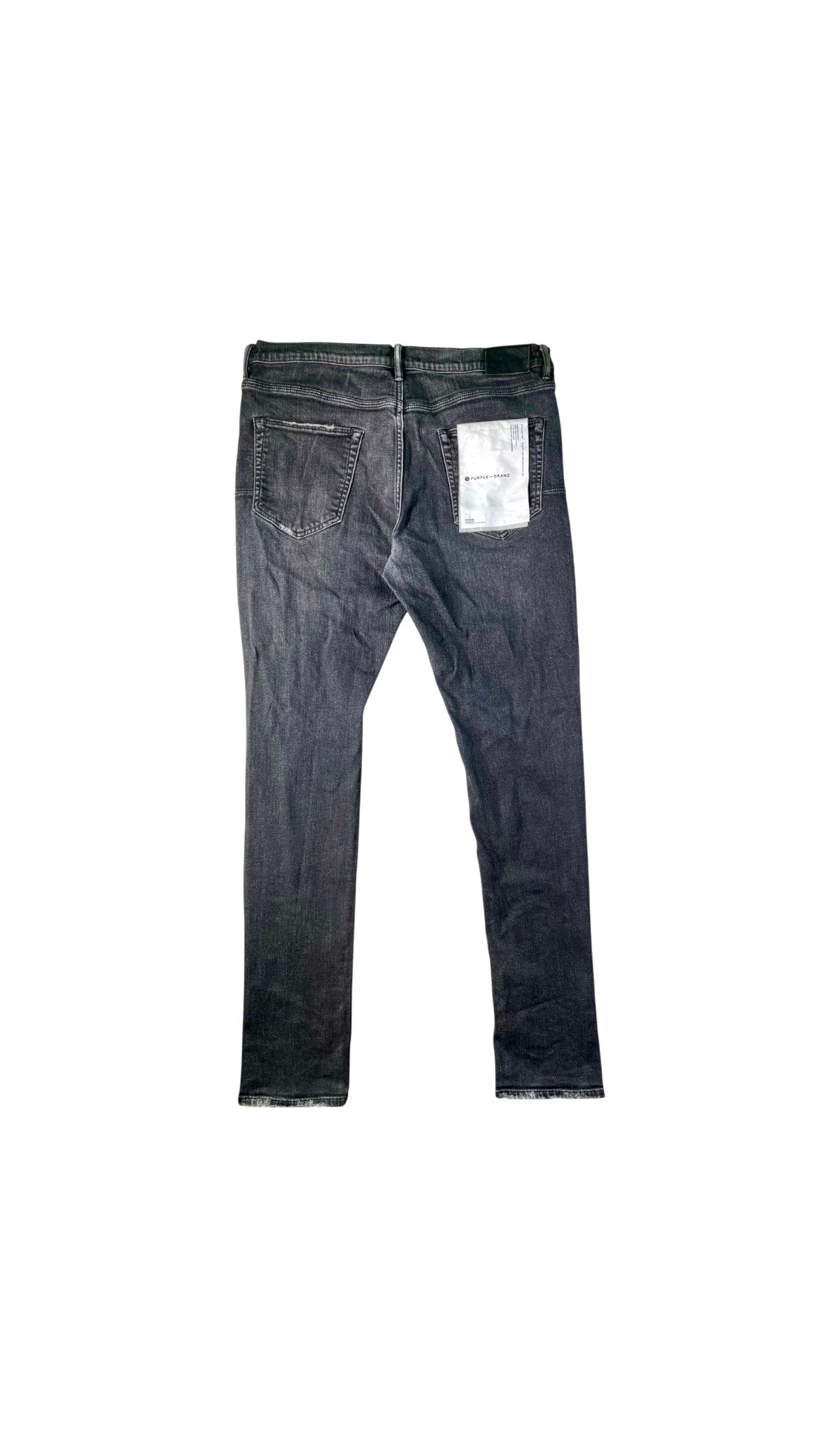 Purple Brand Splatter Ripped Grey Wash Jeans