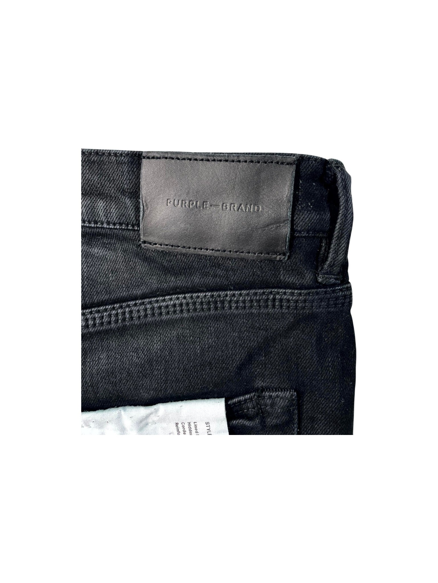 Purple Brand Splatter Ripped Black Wax Jeans