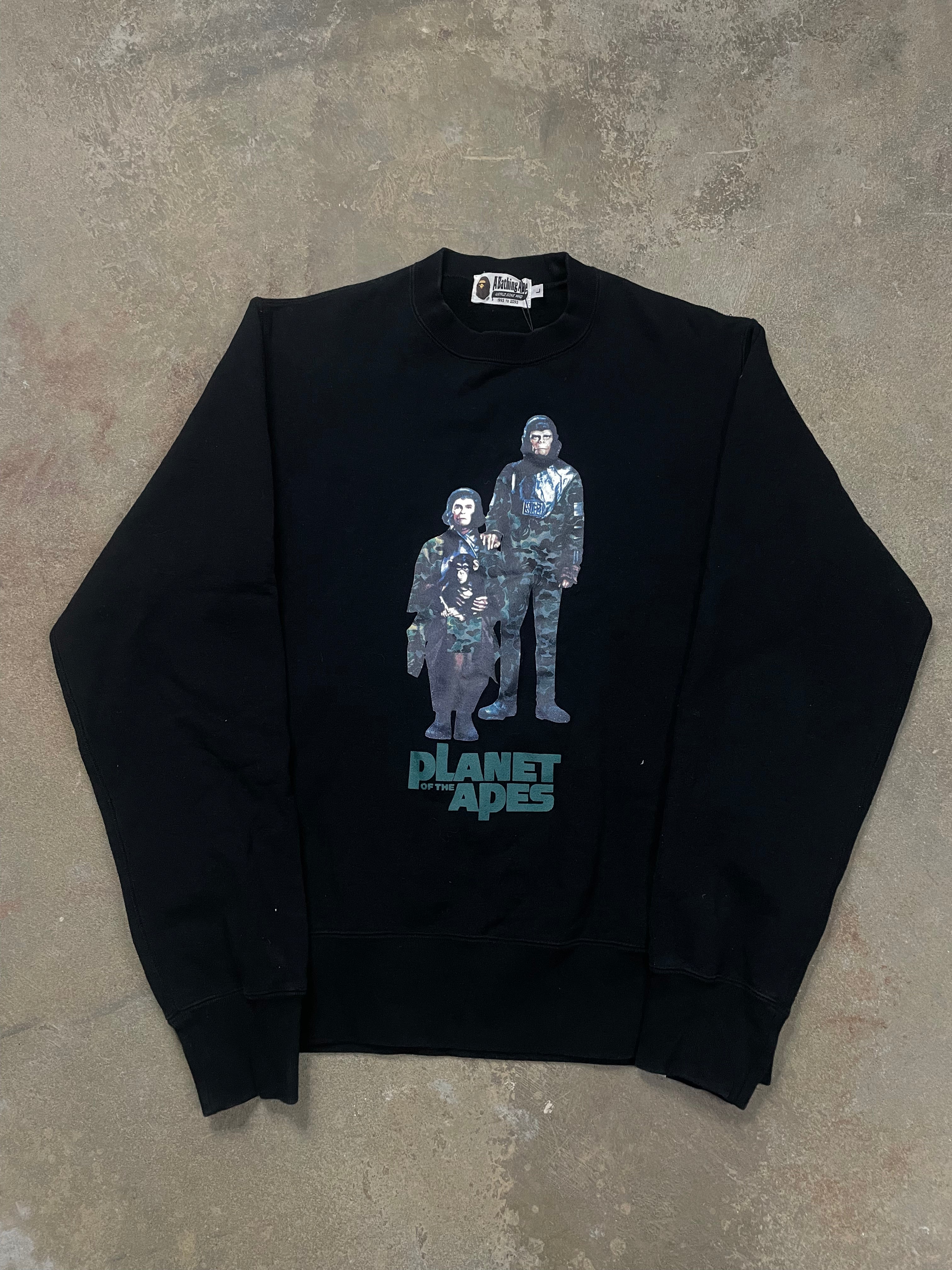 BAPE Planet of The Apes Crewneck Black Used Large
