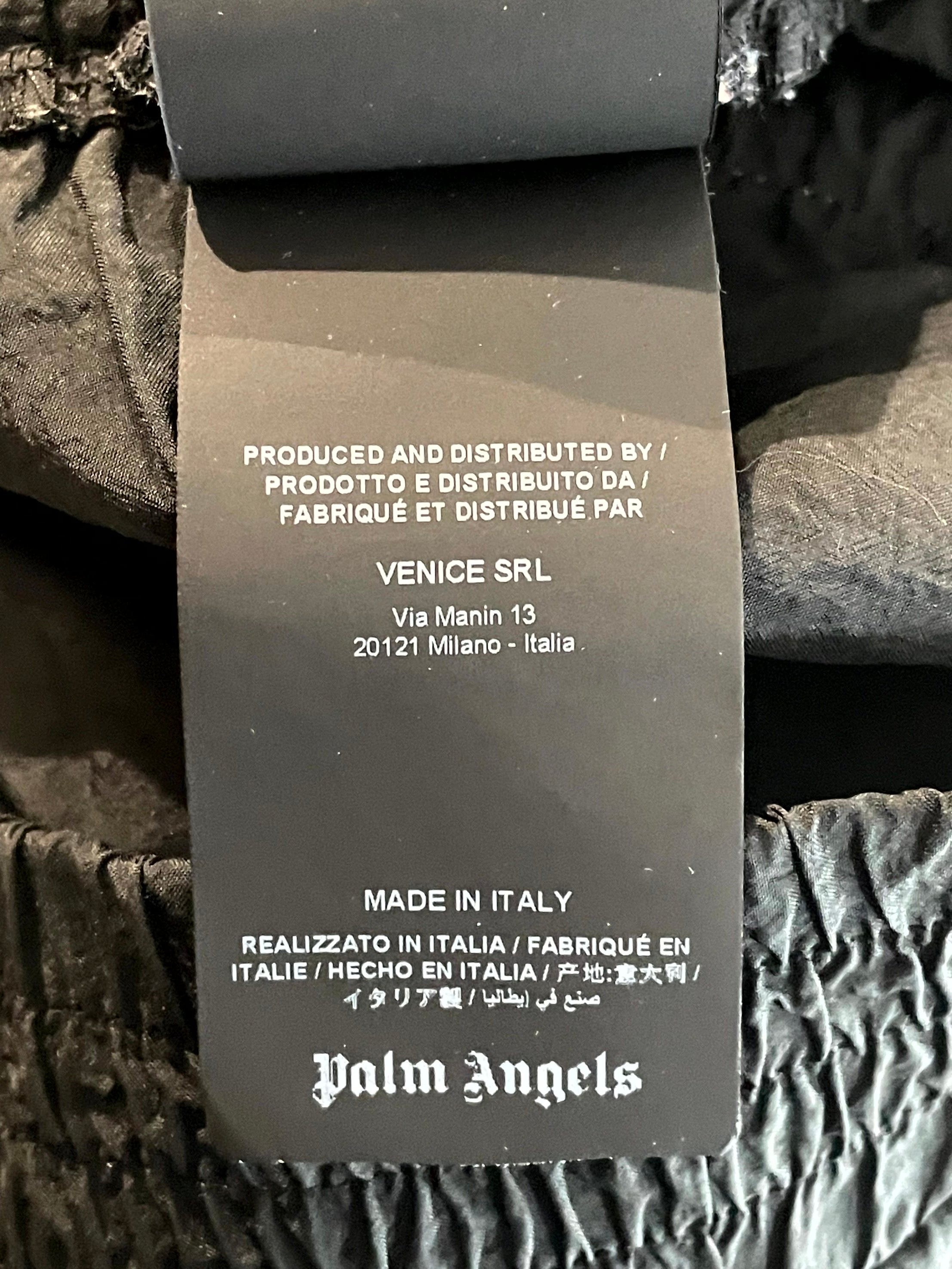 Palm Angels Faded Logo Black & White Track Pants