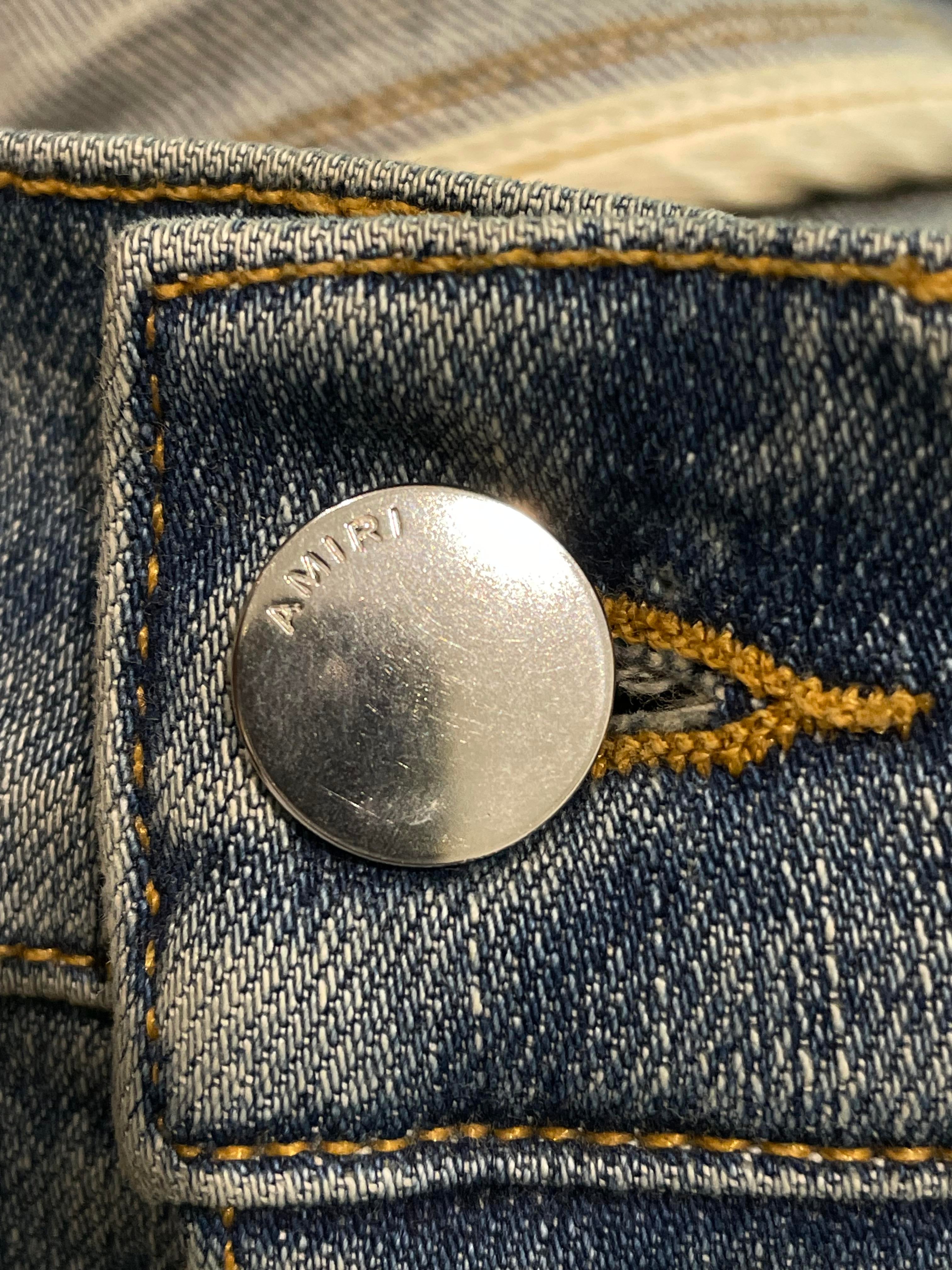 Amiri MX2 'Bee' Patch Blue Jeans