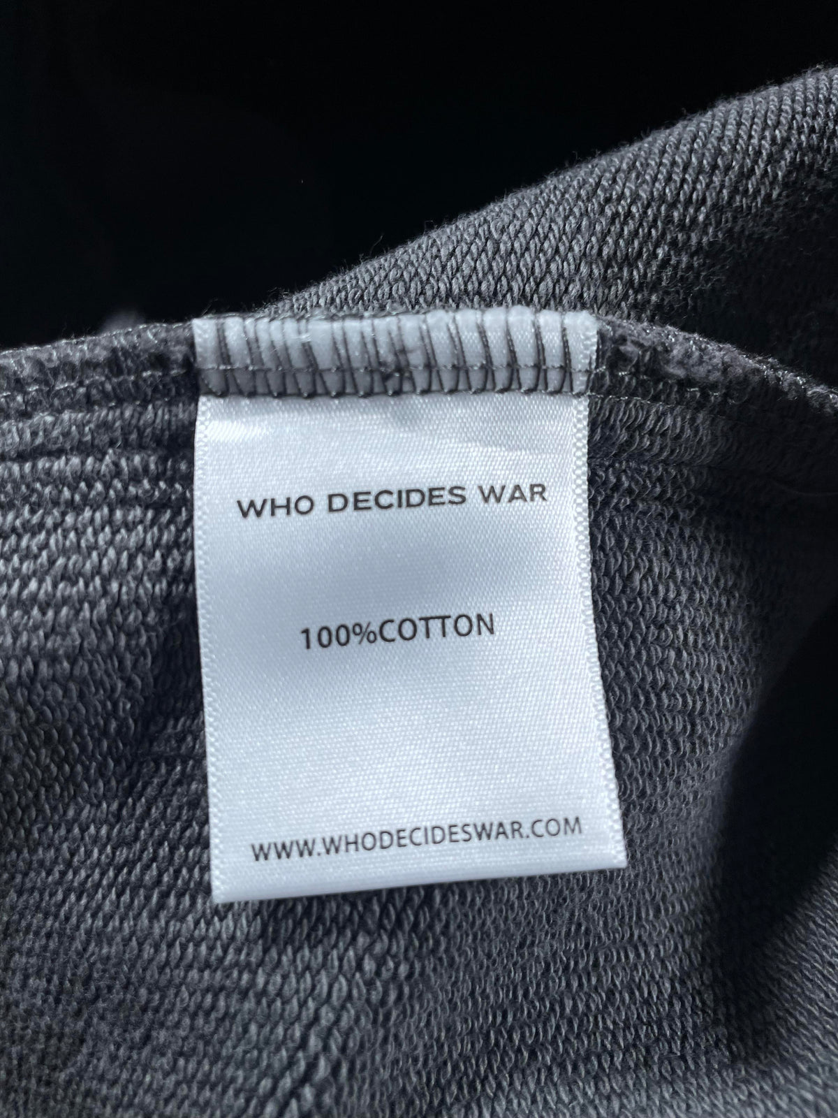 Who Decides War Embroidered Flames Glass Grey Hoodie